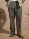Highlander Men Olive Relaxed Fit Solid Casual Trouser - Olive - Image 1