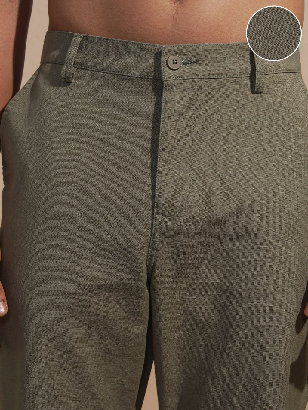 Highlander Men Olive Relaxed Fit Solid Casual Trouser - Olive - Image 5