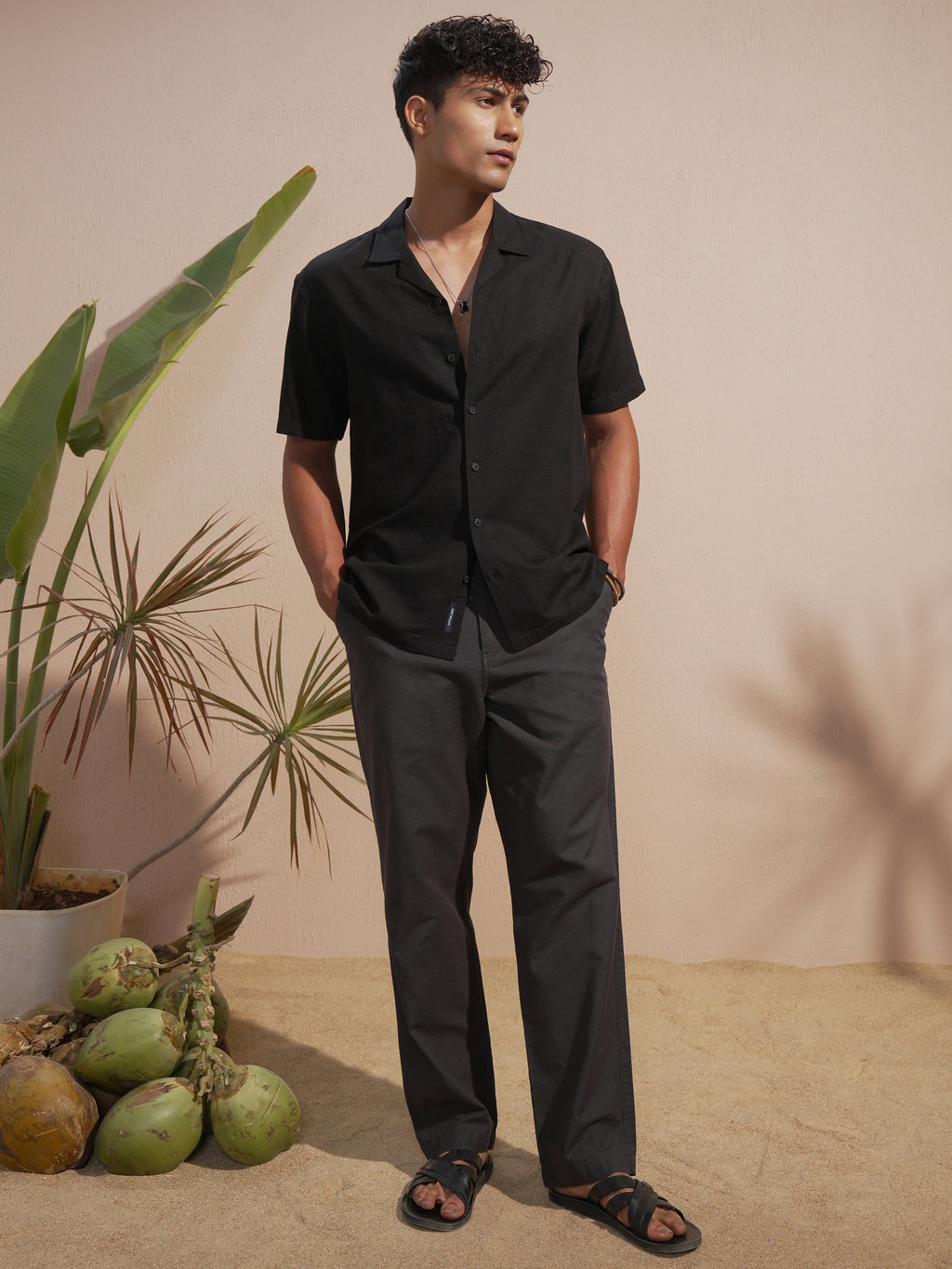 Highlander Men Black Relaxed Fit Solid Casual Trouser - Black - Image 2