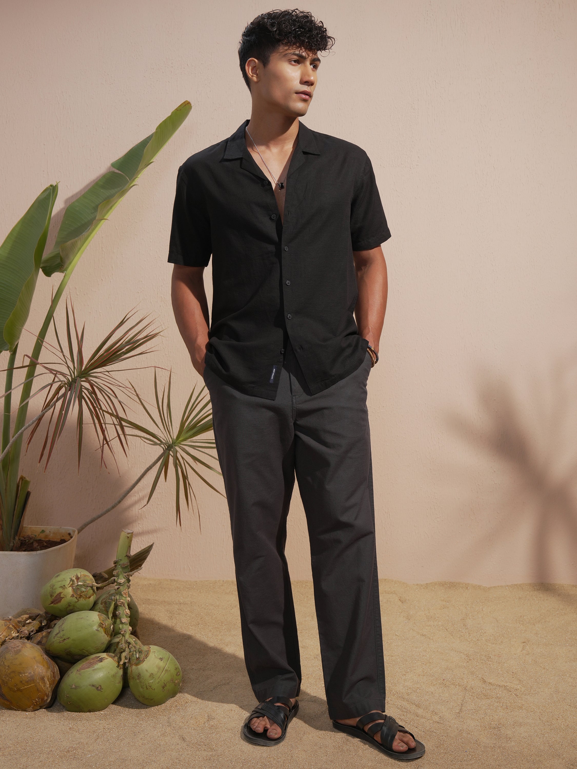 Highlander Men Black Relaxed Fit Solid Casual Trouser - Black - Image 2