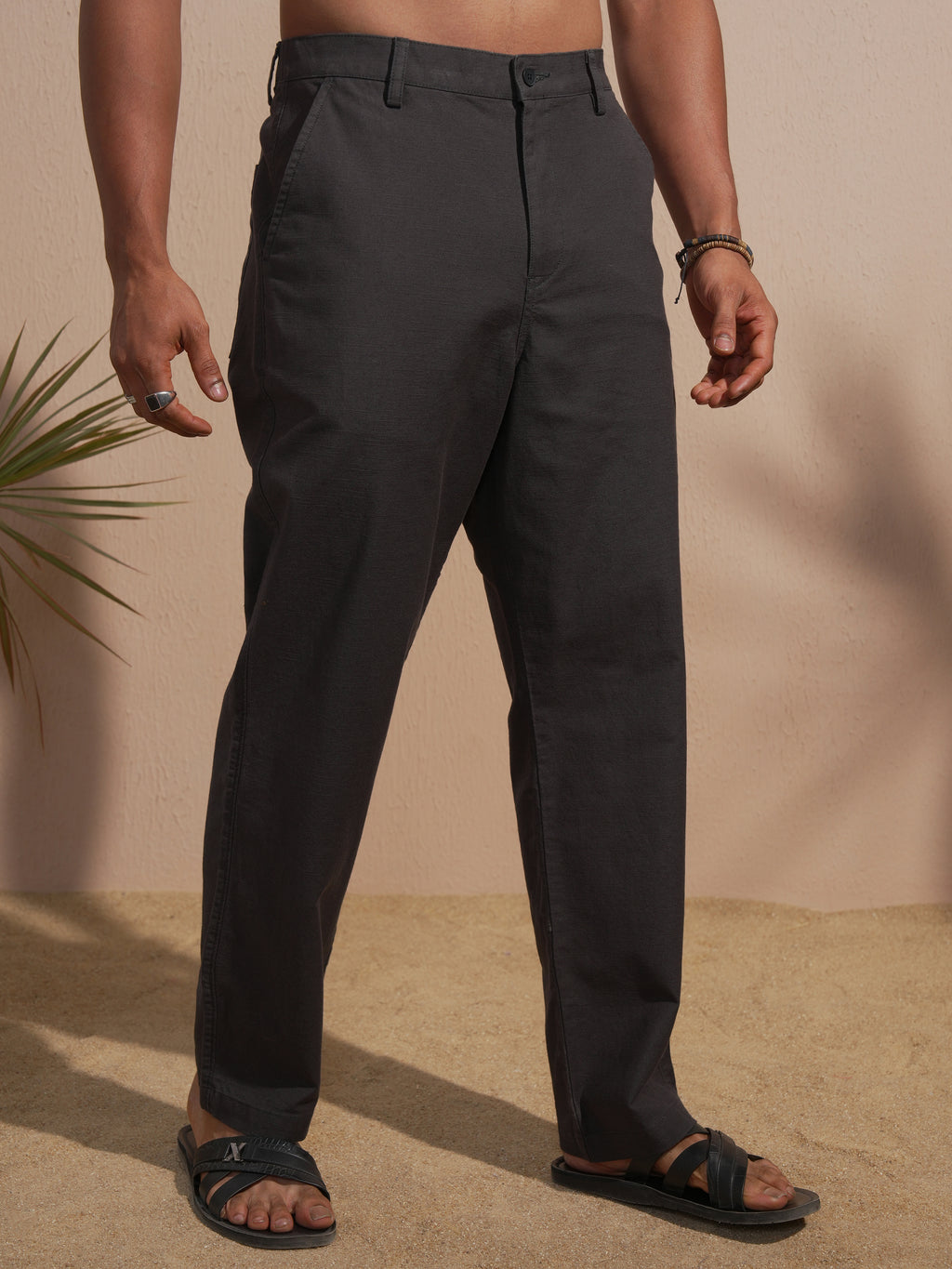 Highlander Men Black Relaxed Fit Solid Casual Trouser - Black - Image 6