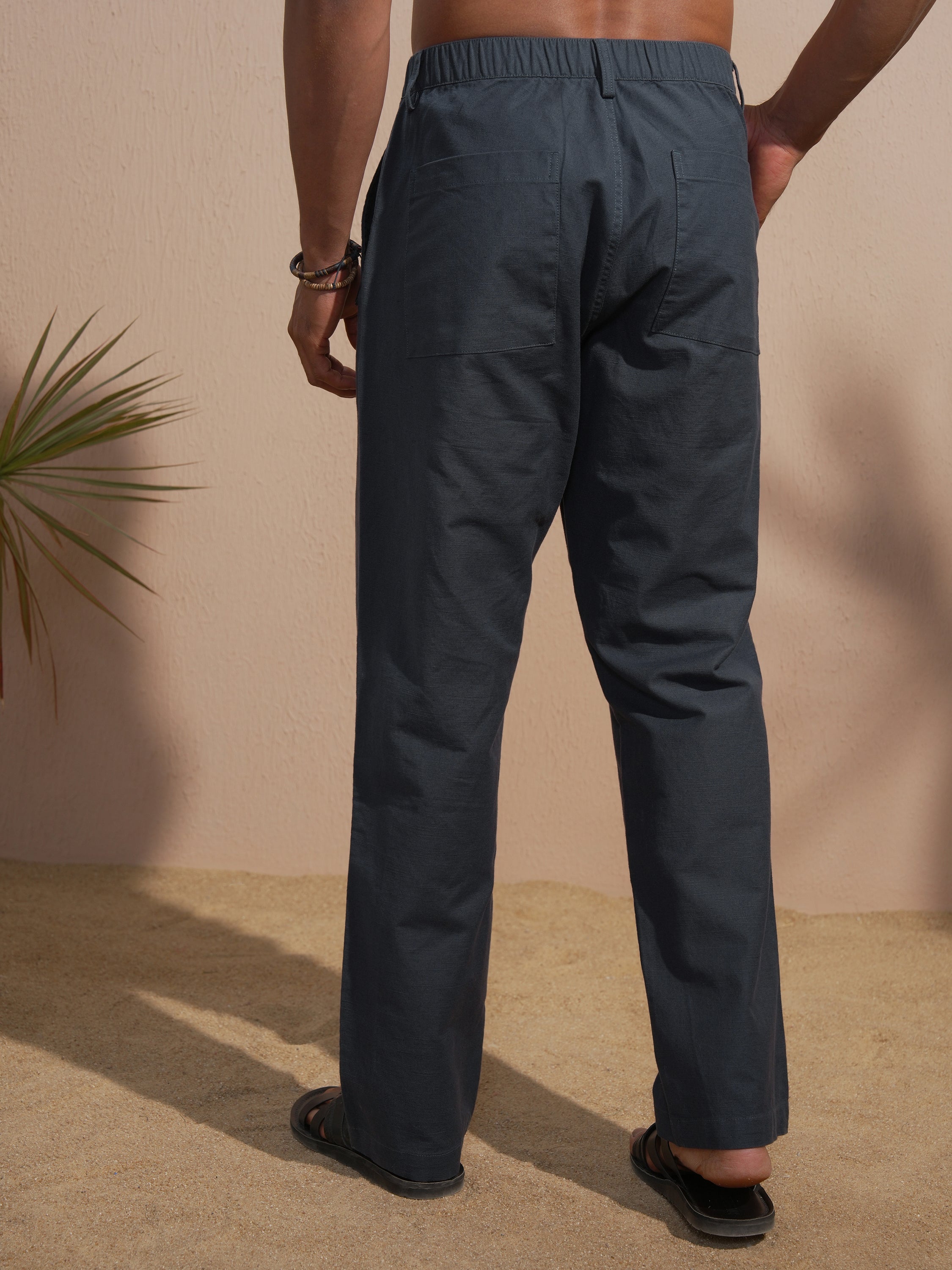 Highlander Men Green Relaxed Fit Solid Casual Trouser - Green - Image 3