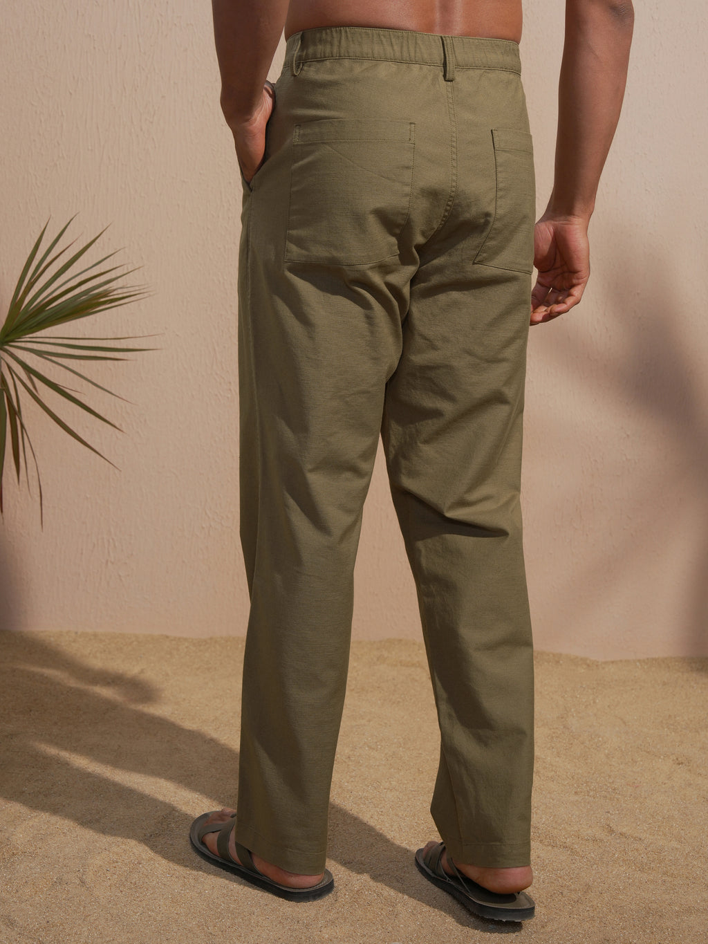 Highlander Men Brown Relaxed Fit Solid Casual Trouser - Brown - Image 3