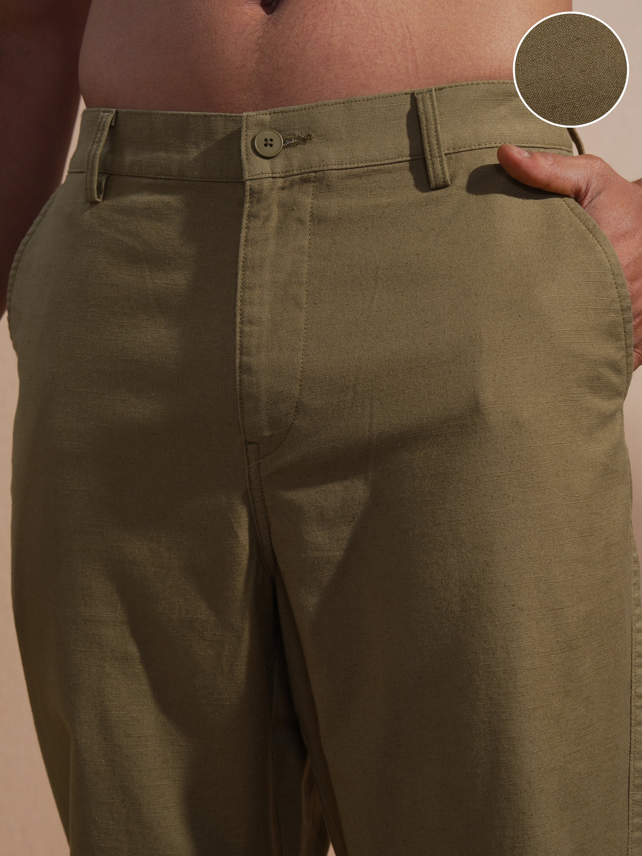Highlander Men Brown Relaxed Fit Solid Casual Trouser - Brown - Image 5