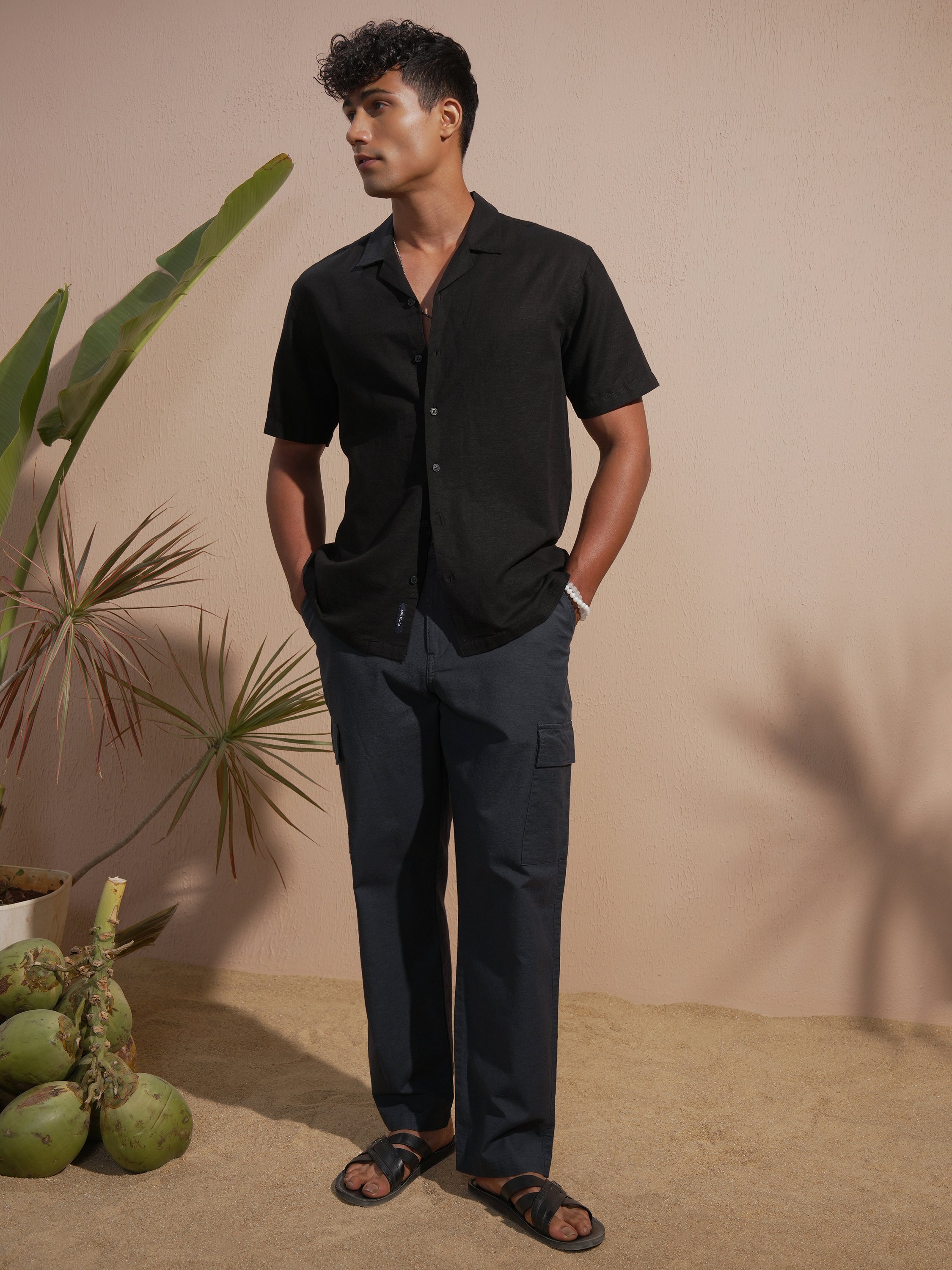 Highlander Men Blue Relaxed Fit Solid Cargo - Blue - Image 2