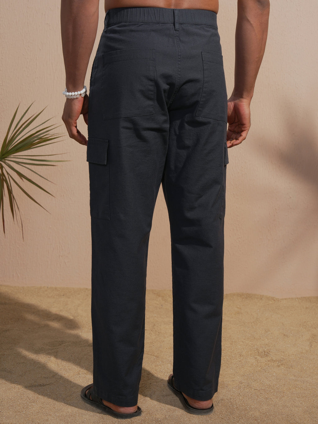 Highlander Men Blue Relaxed Fit Solid Cargo - Blue - Image 3