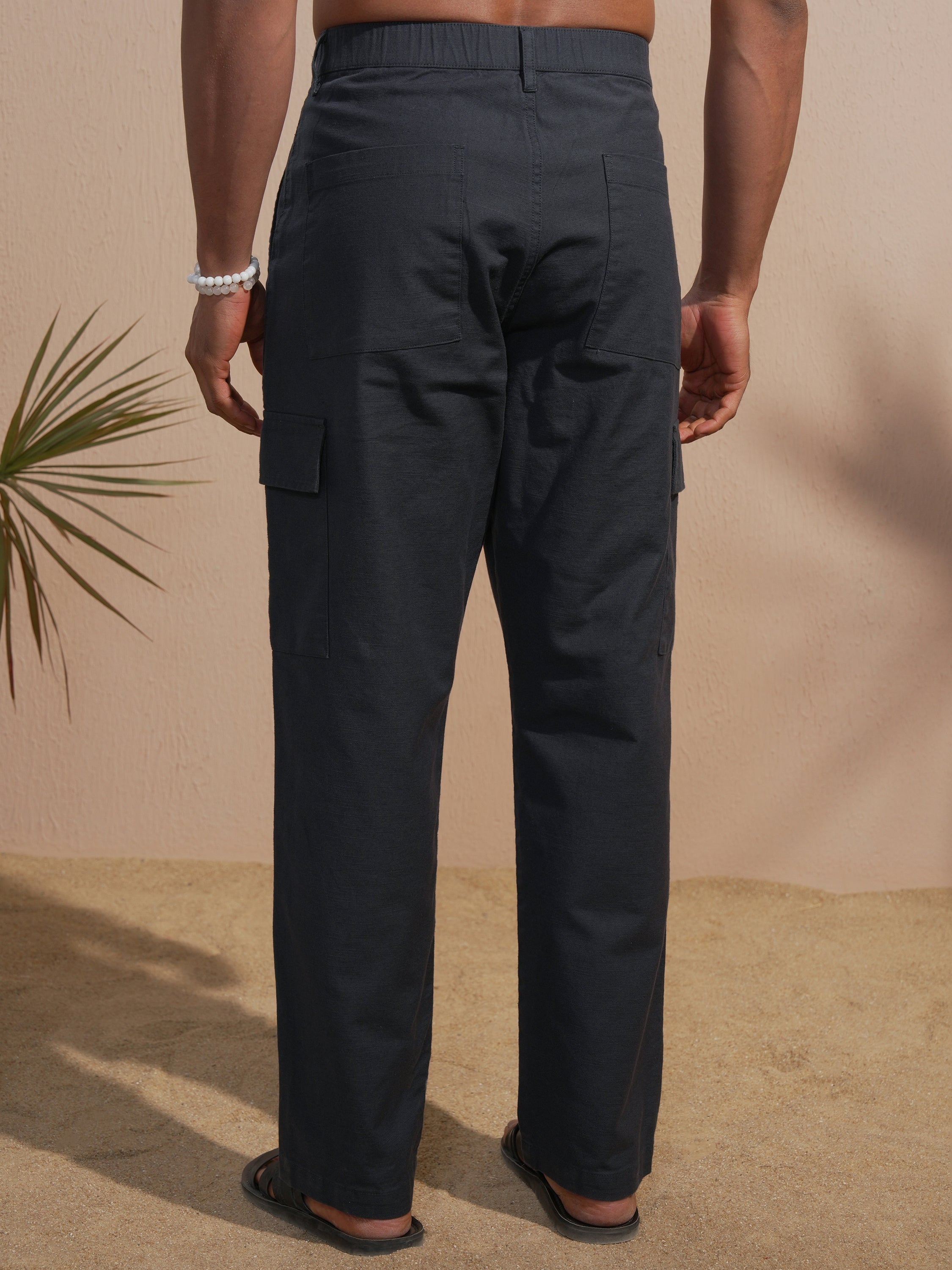Highlander Men Blue Relaxed Fit Solid Cargo - Blue - Image 3