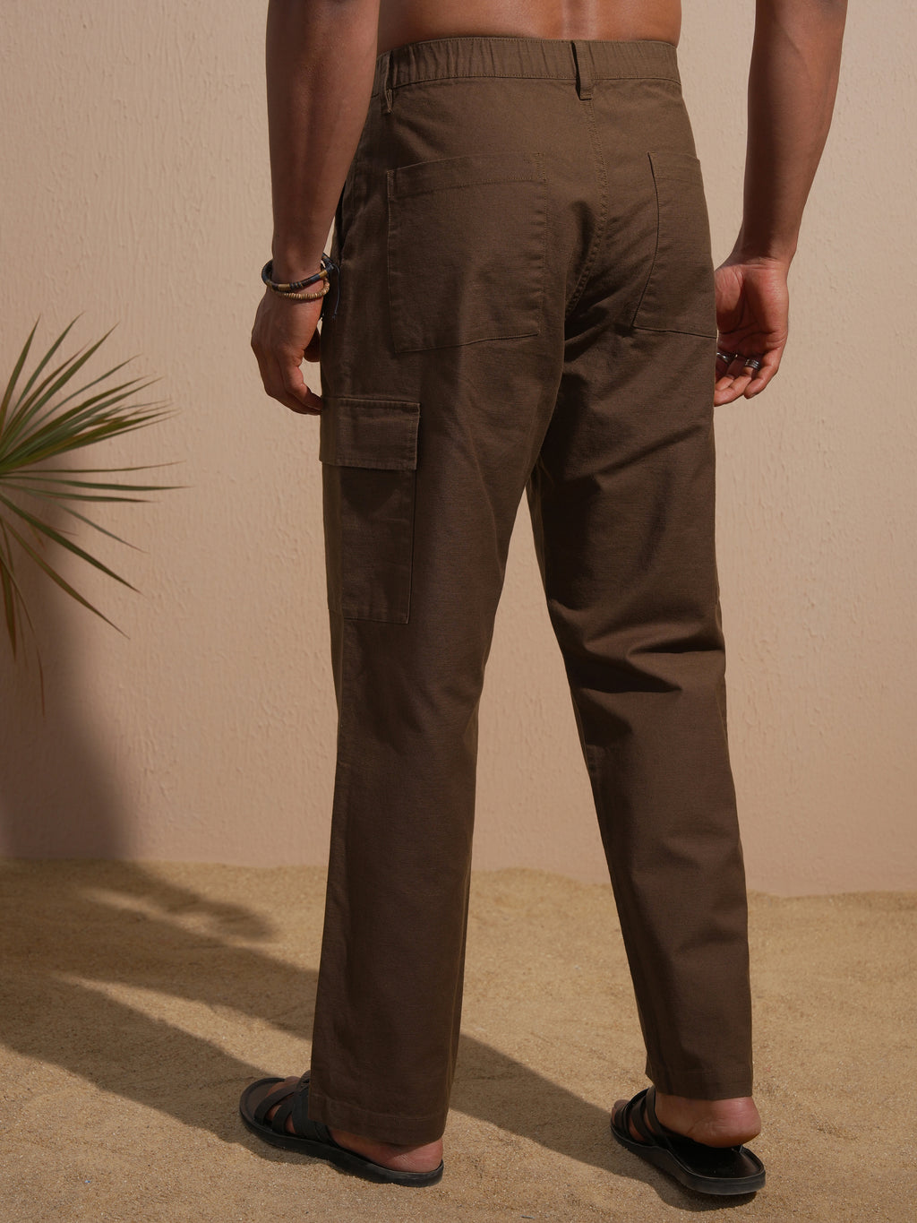 Highlander Men Brown Relaxed Fit Solid Cargo - Brown - Image 3