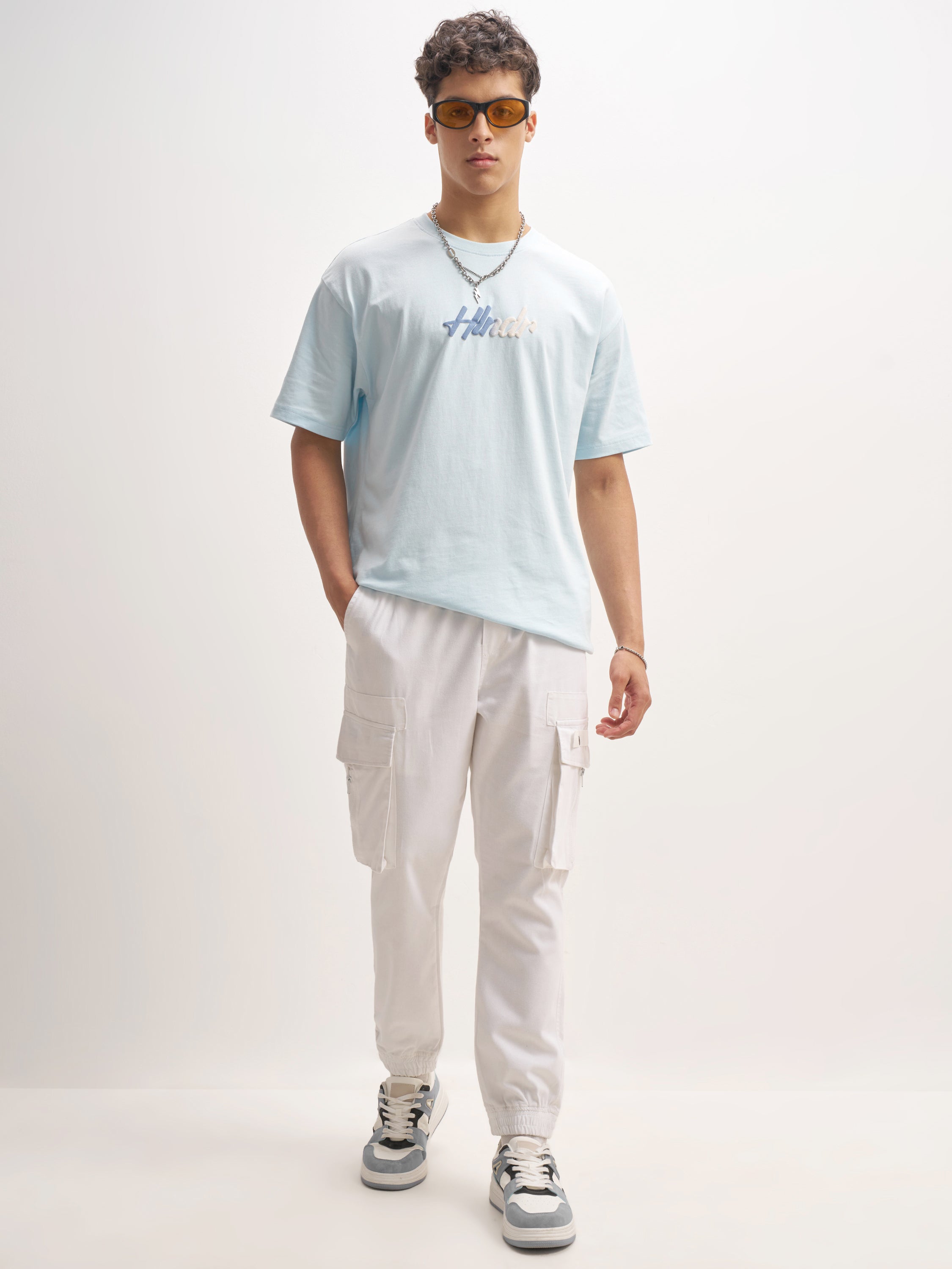 Highlander Men White Relaxed Fit Solid Cargos - White - Image 2