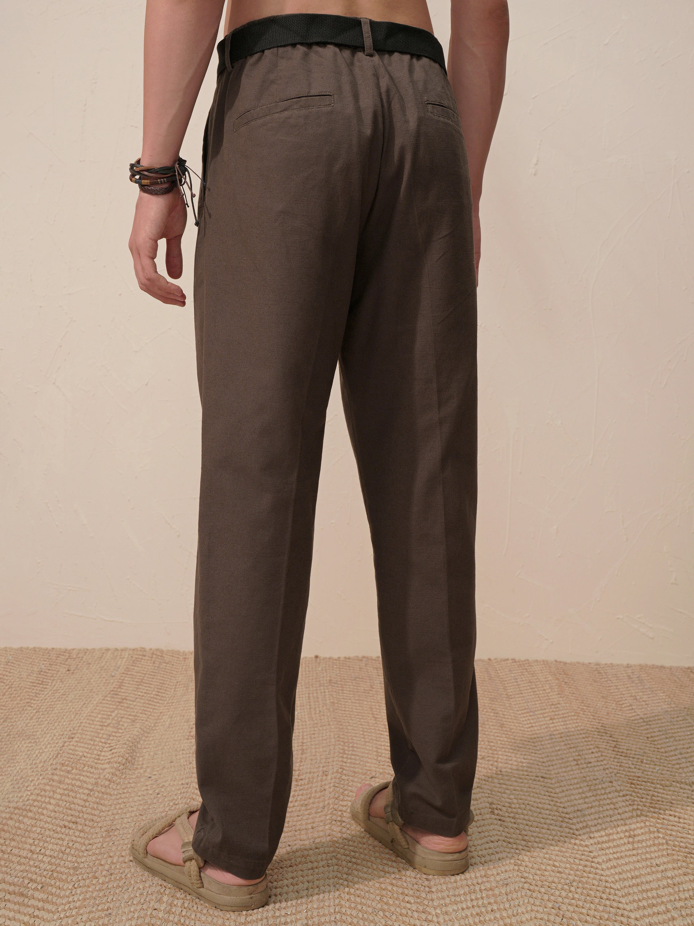 Highlander Men Black Relaxed Fit Solid Casual Trouser - Black - Image 3
