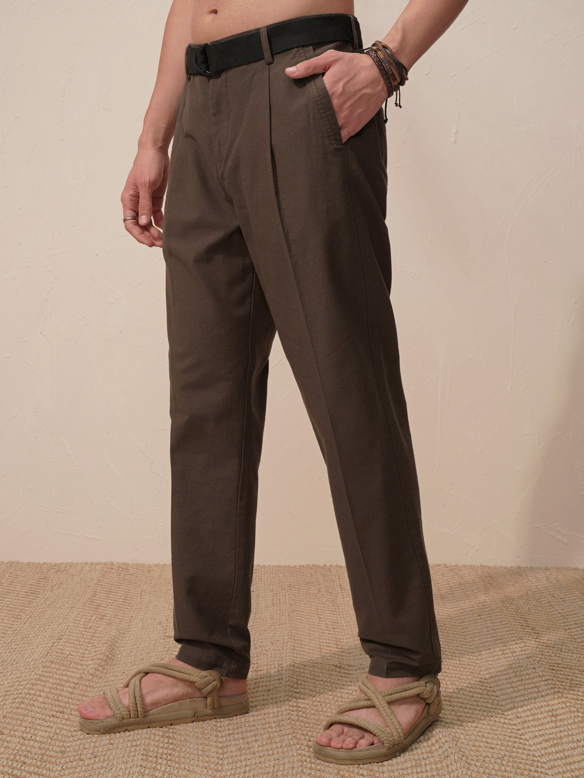 Highlander Men Black Relaxed Fit Solid Casual Trouser - Black - Image 4
