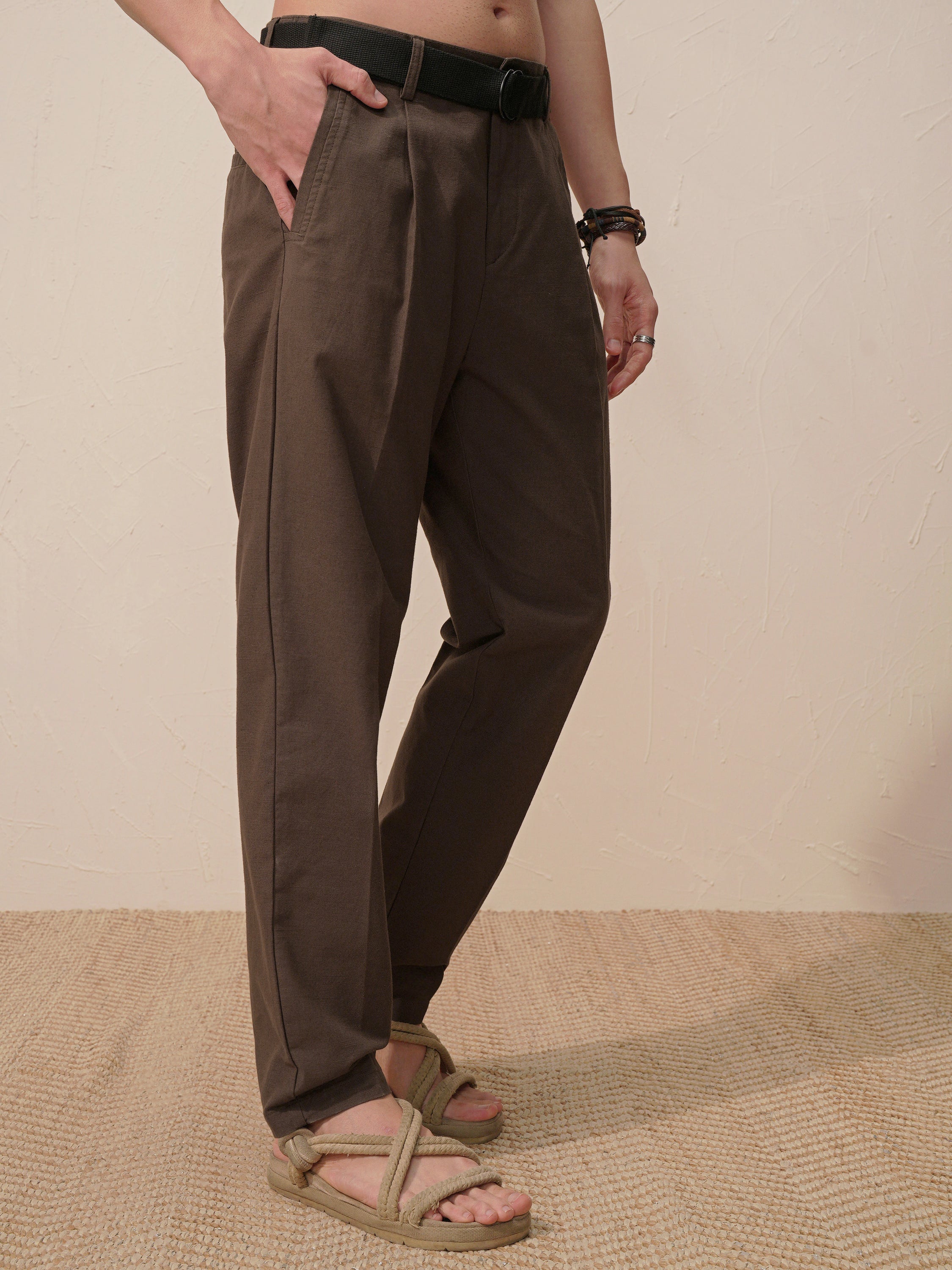 Highlander Men Black Relaxed Fit Solid Casual Trouser - Black - Image 6