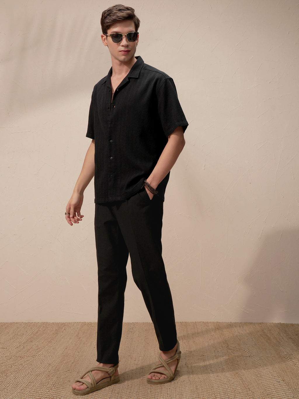 Highlander Men Black Relaxed Fit Solid Casual Trouser - Black - Image 2