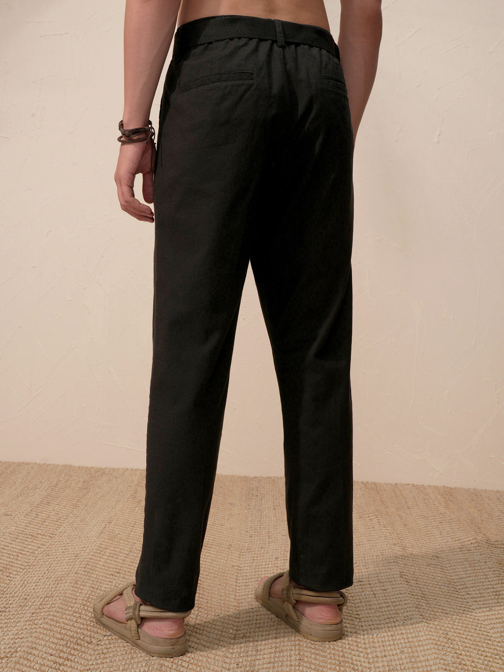 Highlander Men Black Relaxed Fit Solid Casual Trouser - Black - Image 3