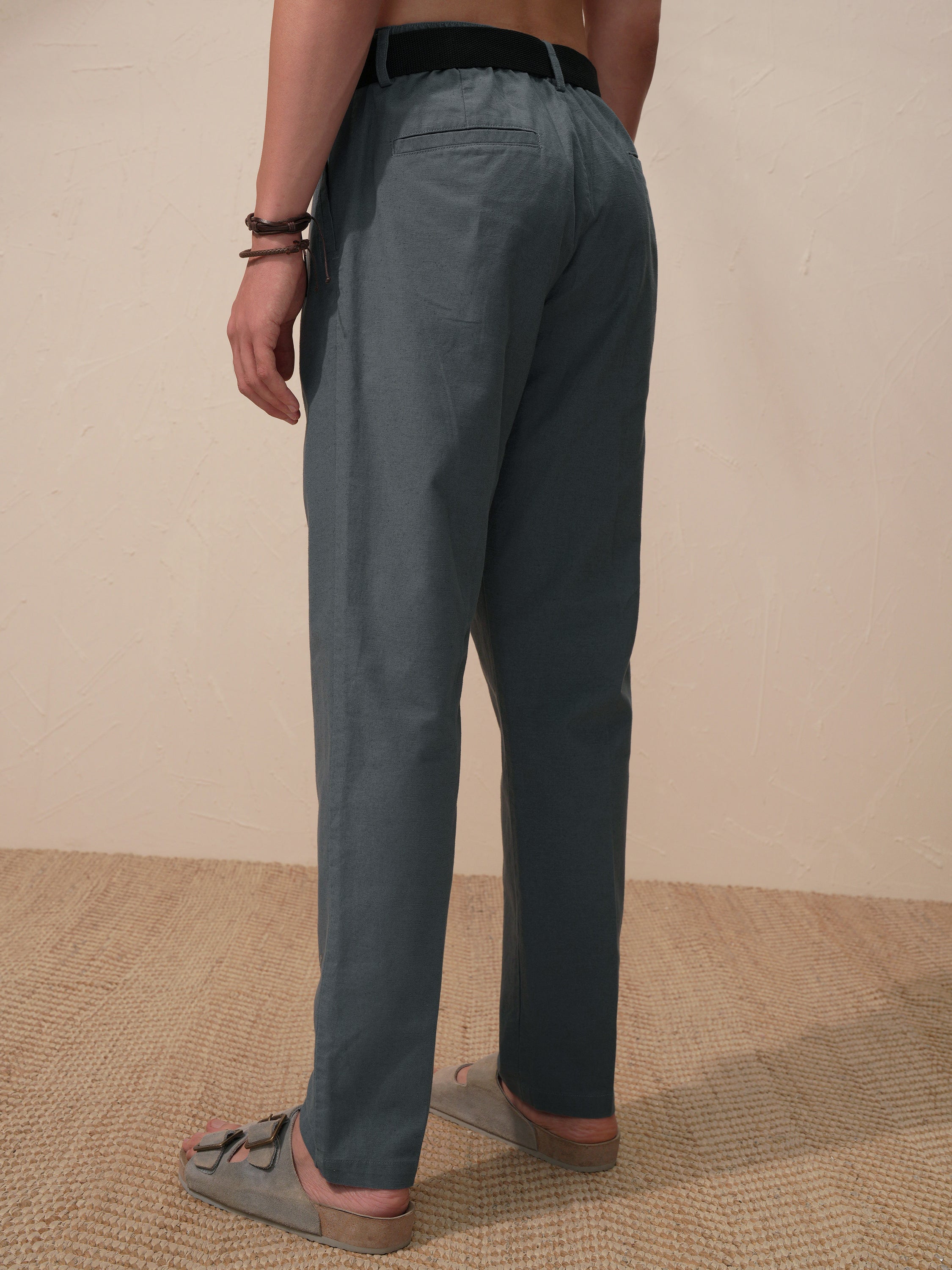 Highlander Men Grey Relaxed Fit Solid Casual Trouser - Grey - Image 3
