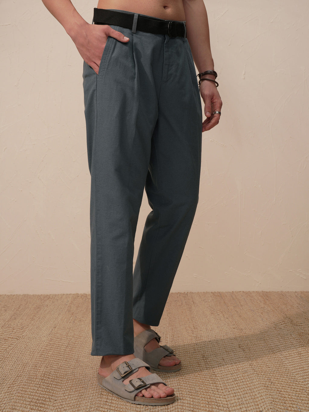 Highlander Men Grey Relaxed Fit Solid Casual Trouser - Grey - Image 6