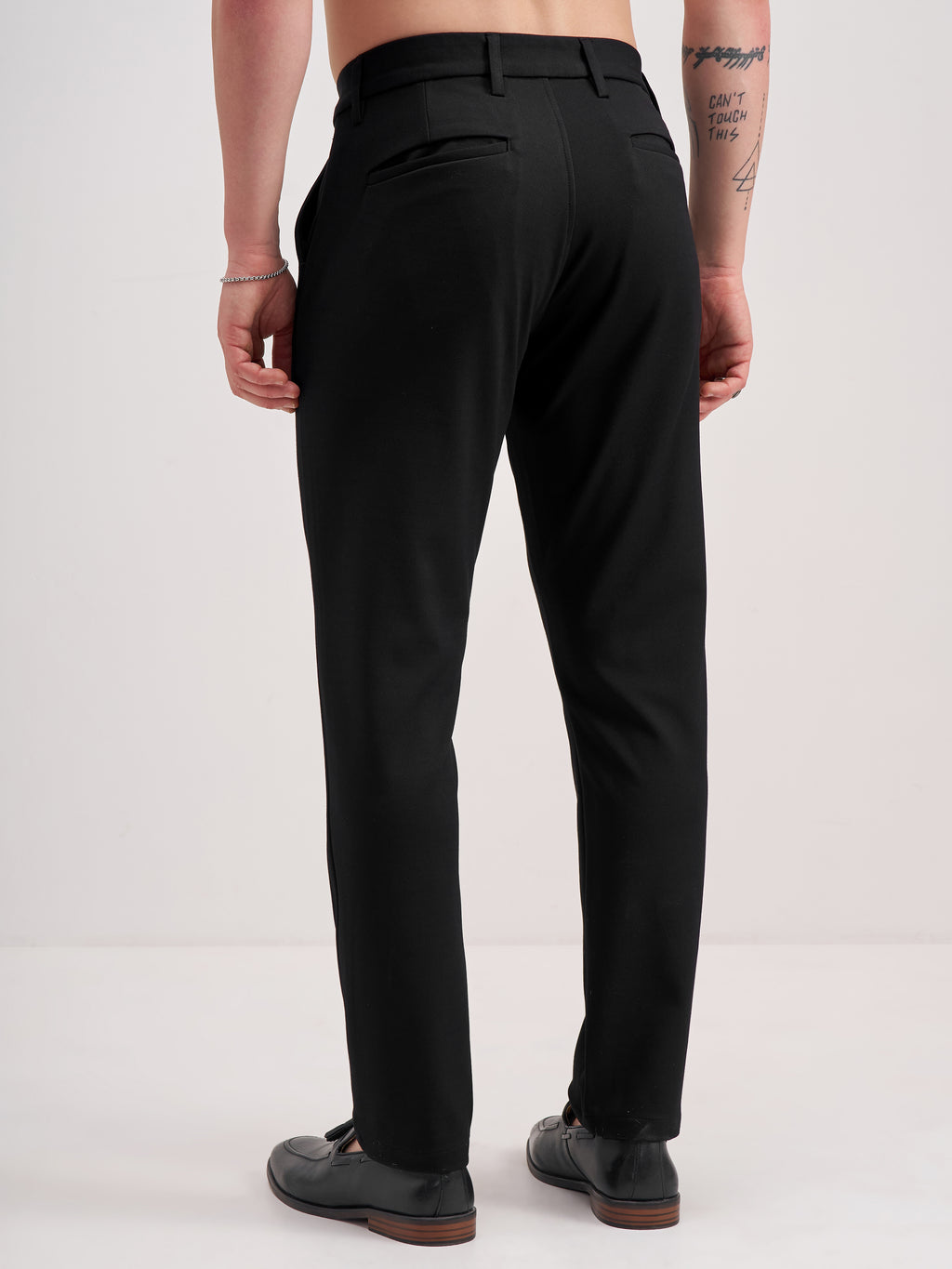 Highlander Men Black Slim Fit Solid Formal Trouser - Black - Image 3