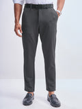 Highlander Men Charcoal Slim Fit Solid Formal Trouser - Charcoal - Image 1