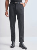Highlander Men Black Slim Fit Solid Formal Trouser - Black - Image 1