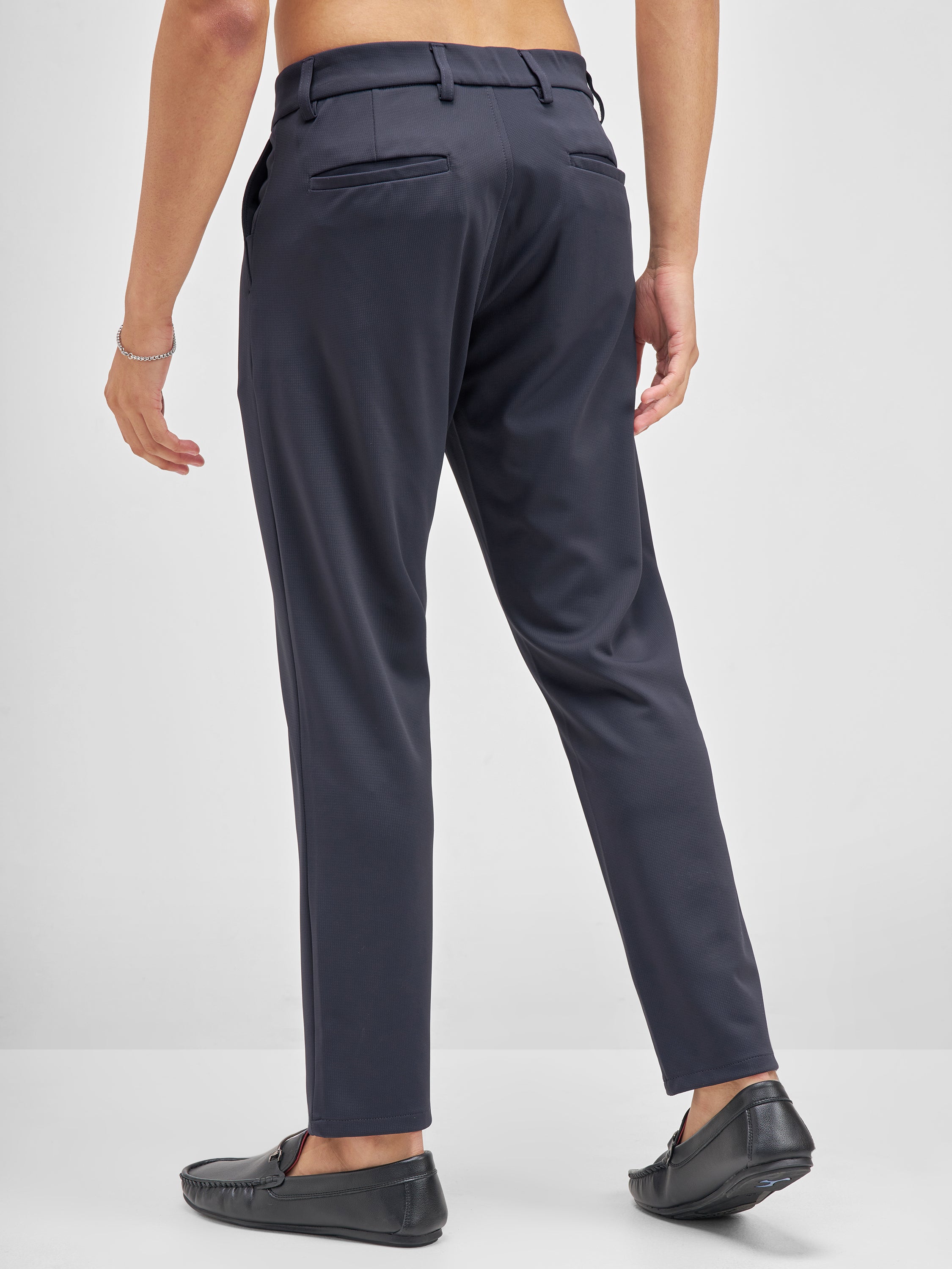 Highlander Men Navy Blue Slim Fit Solid Chinos - Navy Blue - Image 3