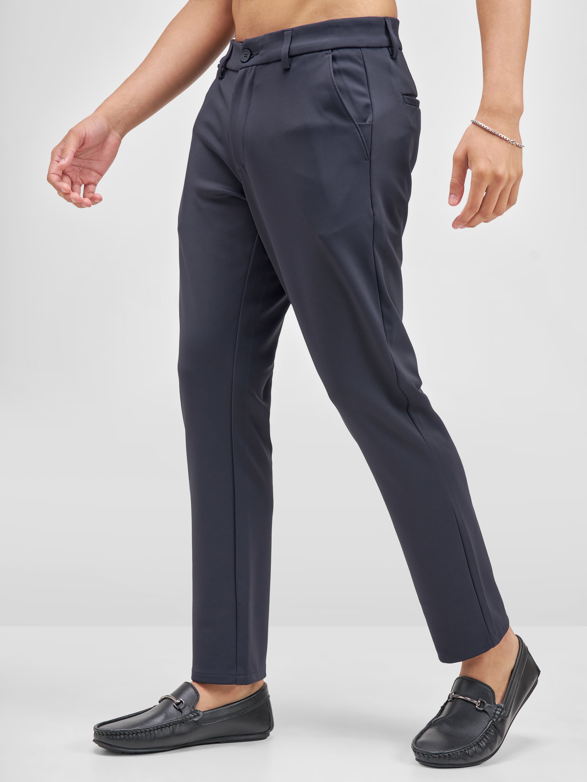Highlander Men Navy Blue Slim Fit Solid Chinos - Navy Blue - Image 4