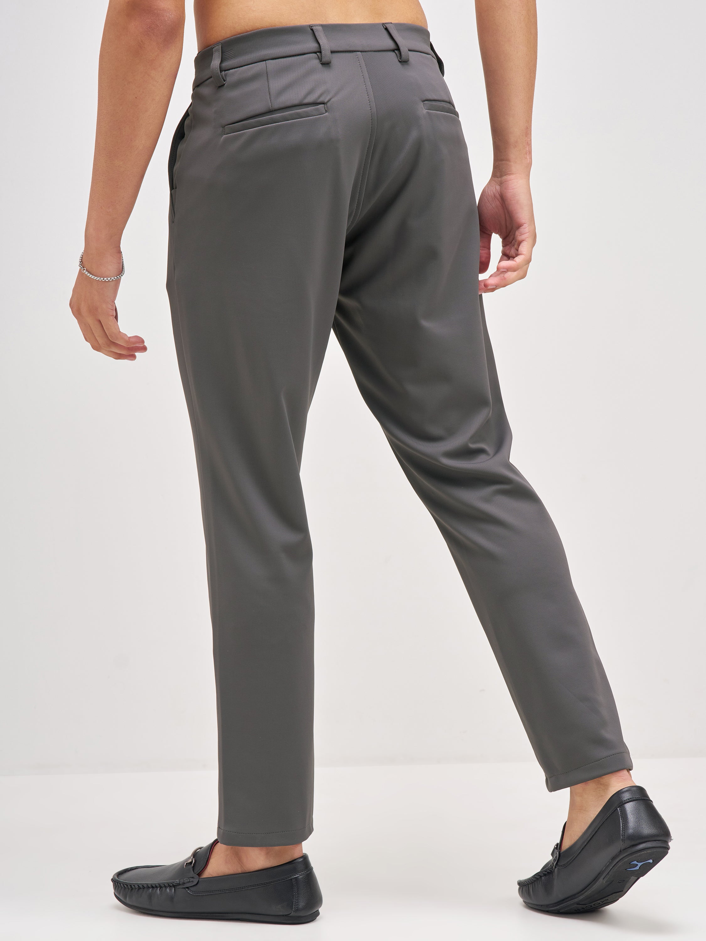 Highlander Men Charcoal Slim Fit Solid Chinos - Charcoal - Image 3