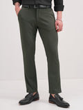 Highlander Men Green Slim Fit Solid Formal Trouser - Green - Image 1