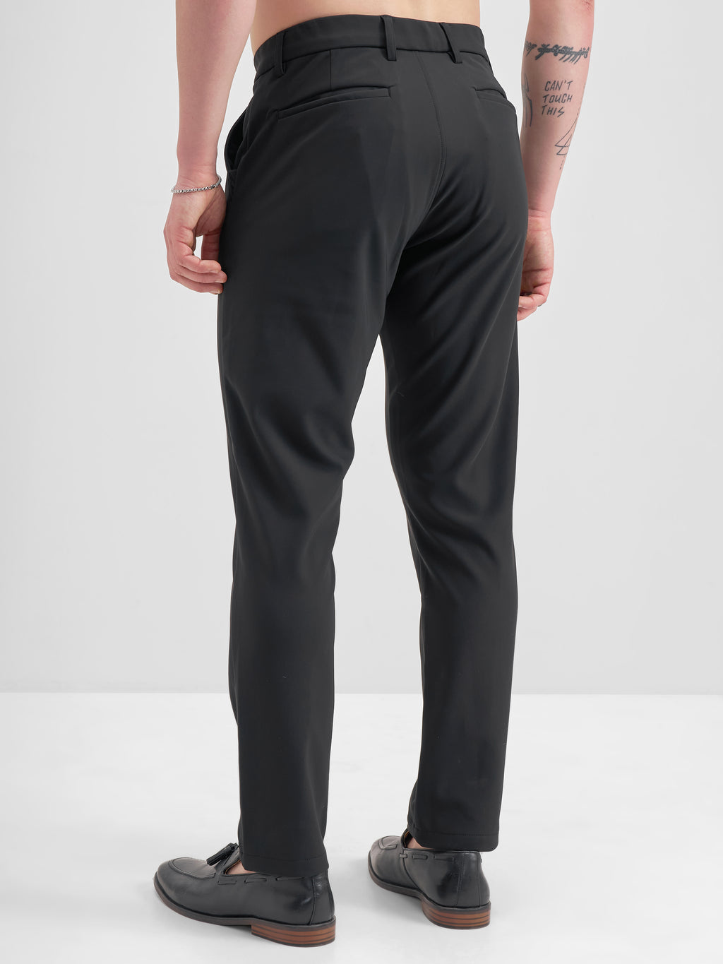 Highlander Men Black Slim Fit Solid Formal Trouser - Black - Image 3