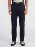Highlander Men Navy Blue Slim Fit Solid Formal Trouser - Navy Blue - Image 1