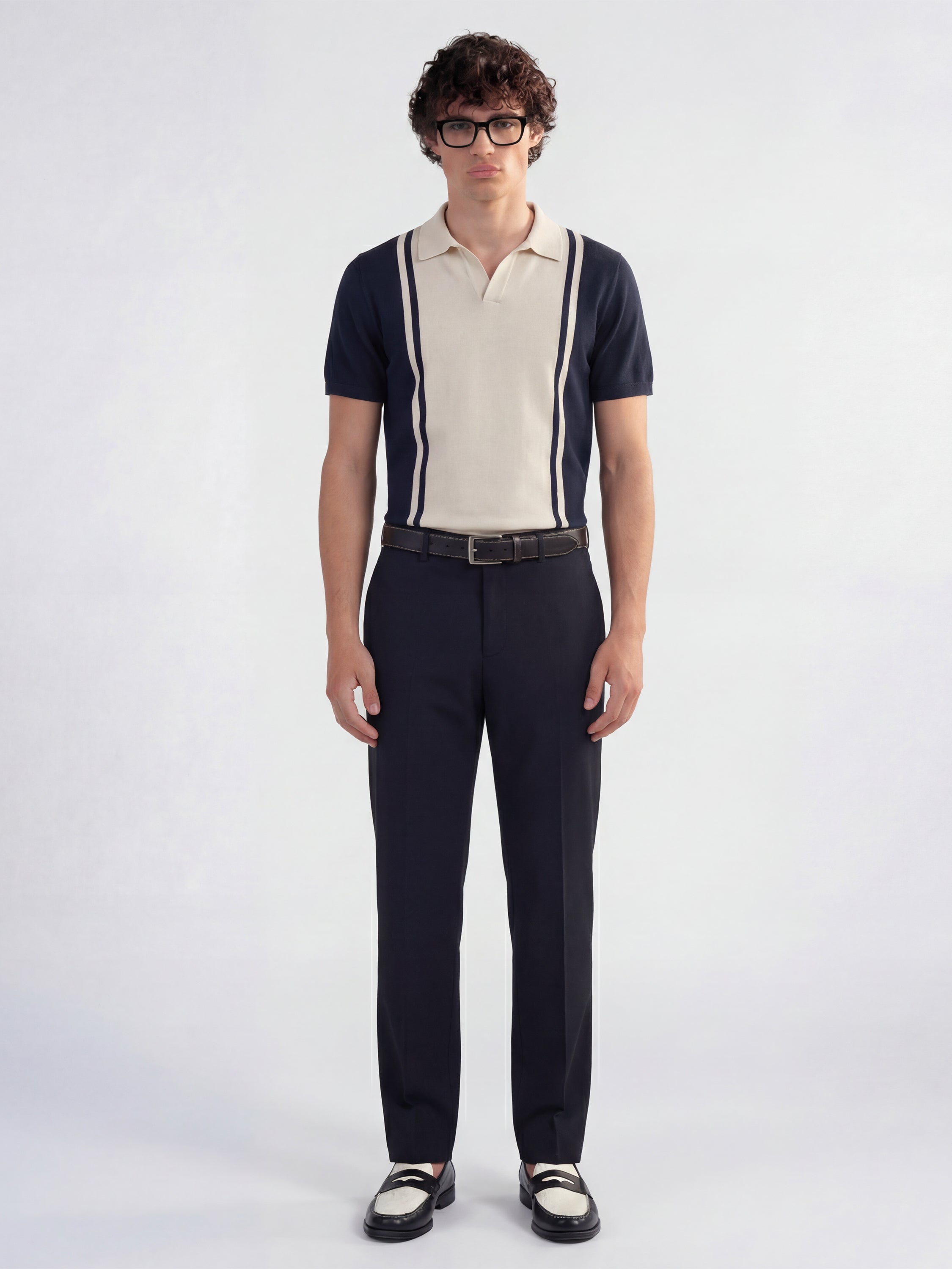 Highlander Men Navy Blue Slim Fit Solid Formal Trouser - Navy Blue - Image 2
