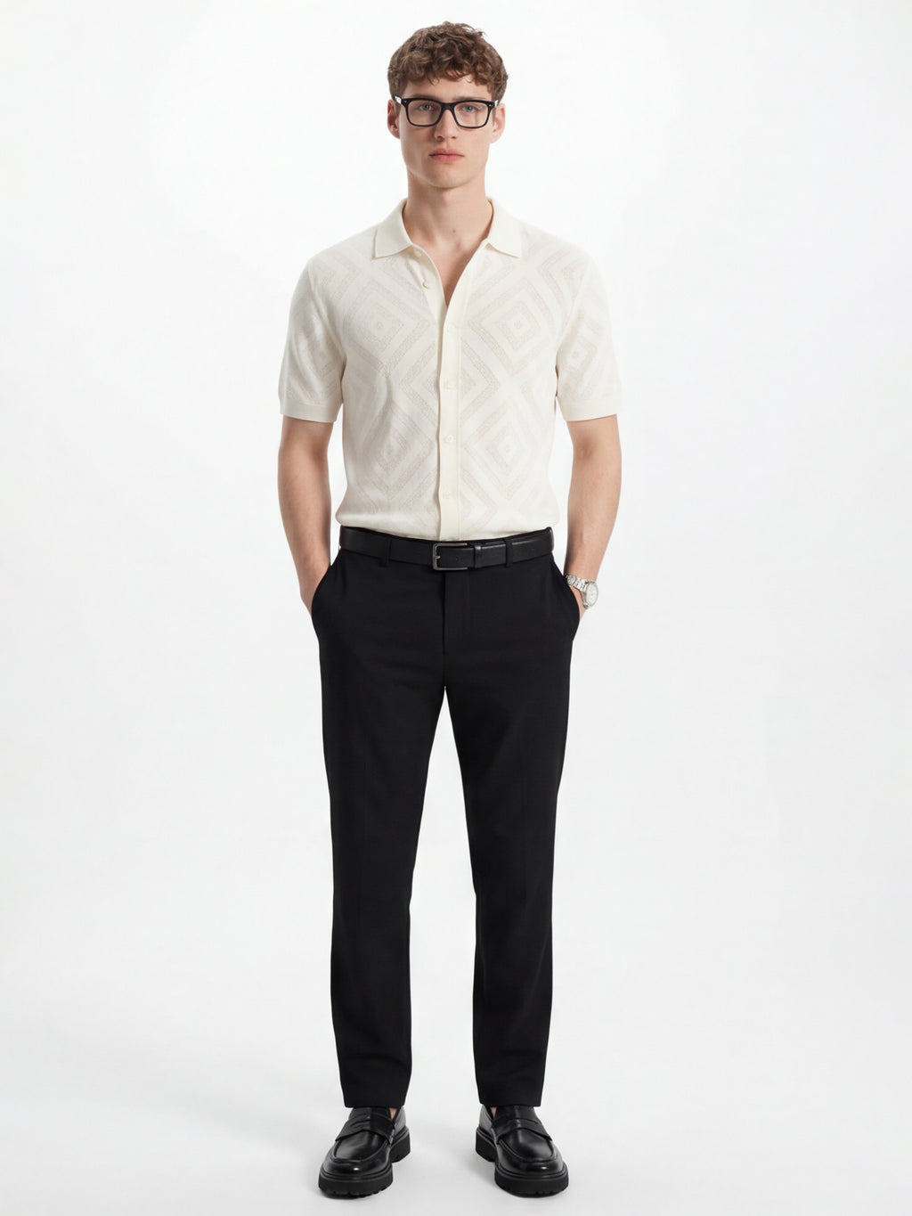 Highlander Men Black Slim Fit Solid Formal Trouser - Black - Image 2