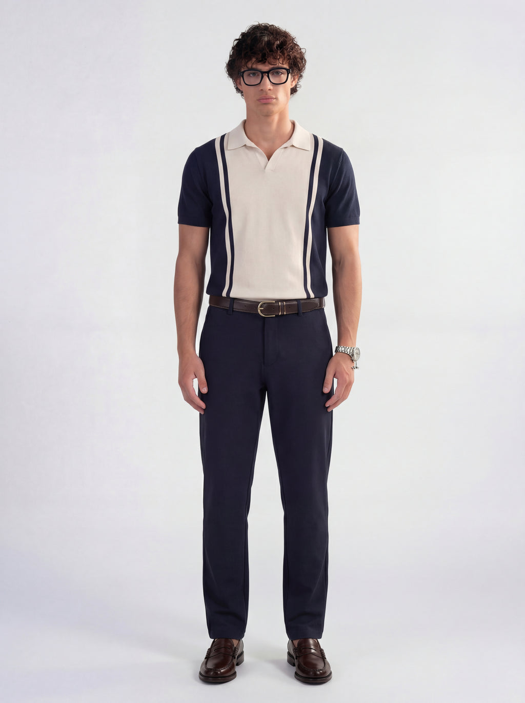 Highlander Men Navy Blue Slim Fit Solid Formal Trouser - Navy Blue - Image 2