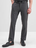 Highlander Men Grey Slim Fit Solid Formal Trouser - Grey - Image 1
