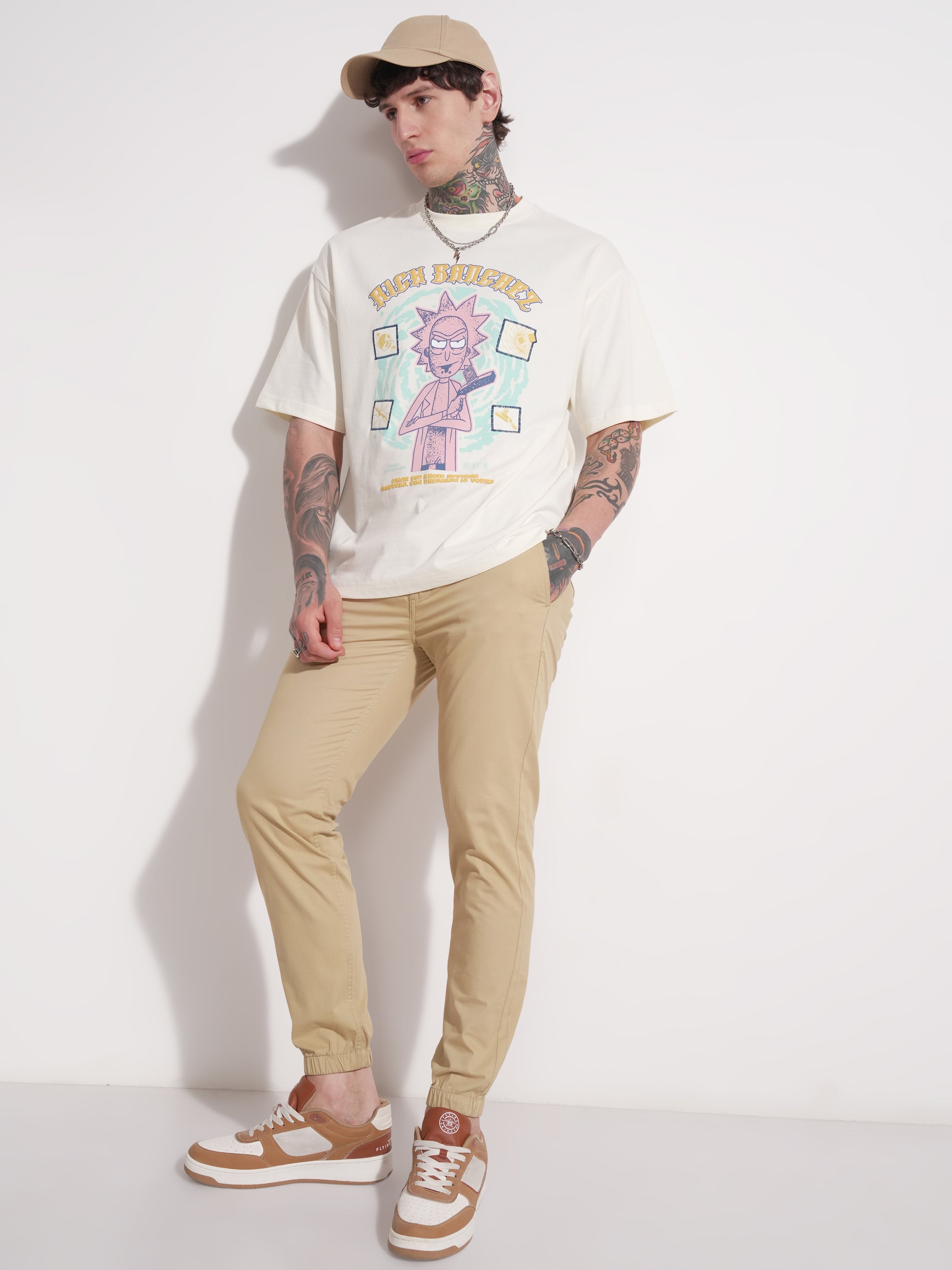 Highlander Men Beige Slim Fit Solid Joggers - Beige - Image 2