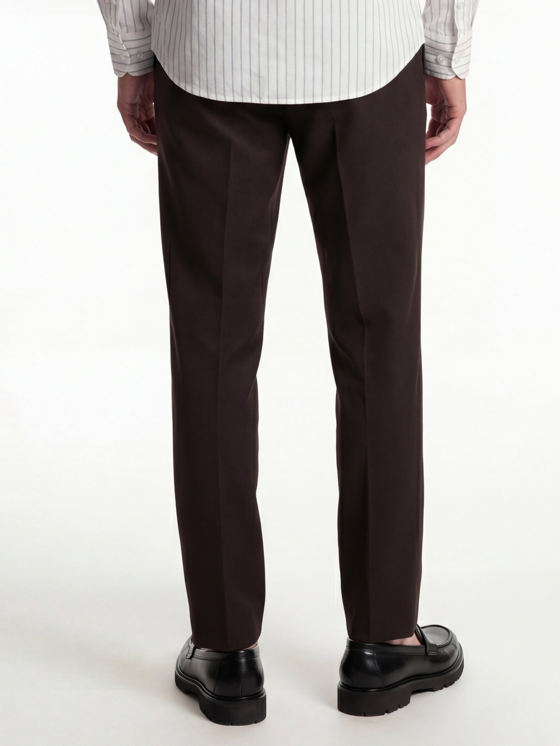 Highlander Men Brown Slim Fit Solid Formal Trouser - Brown - Image 3