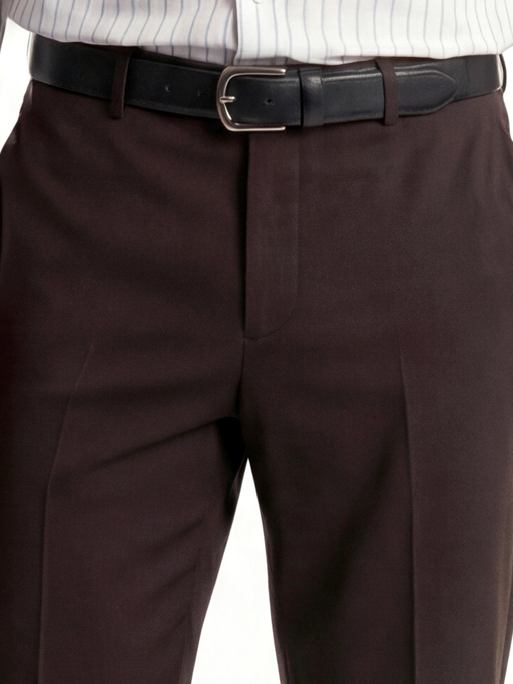 Highlander Men Brown Slim Fit Solid Formal Trouser - Brown - Image 5