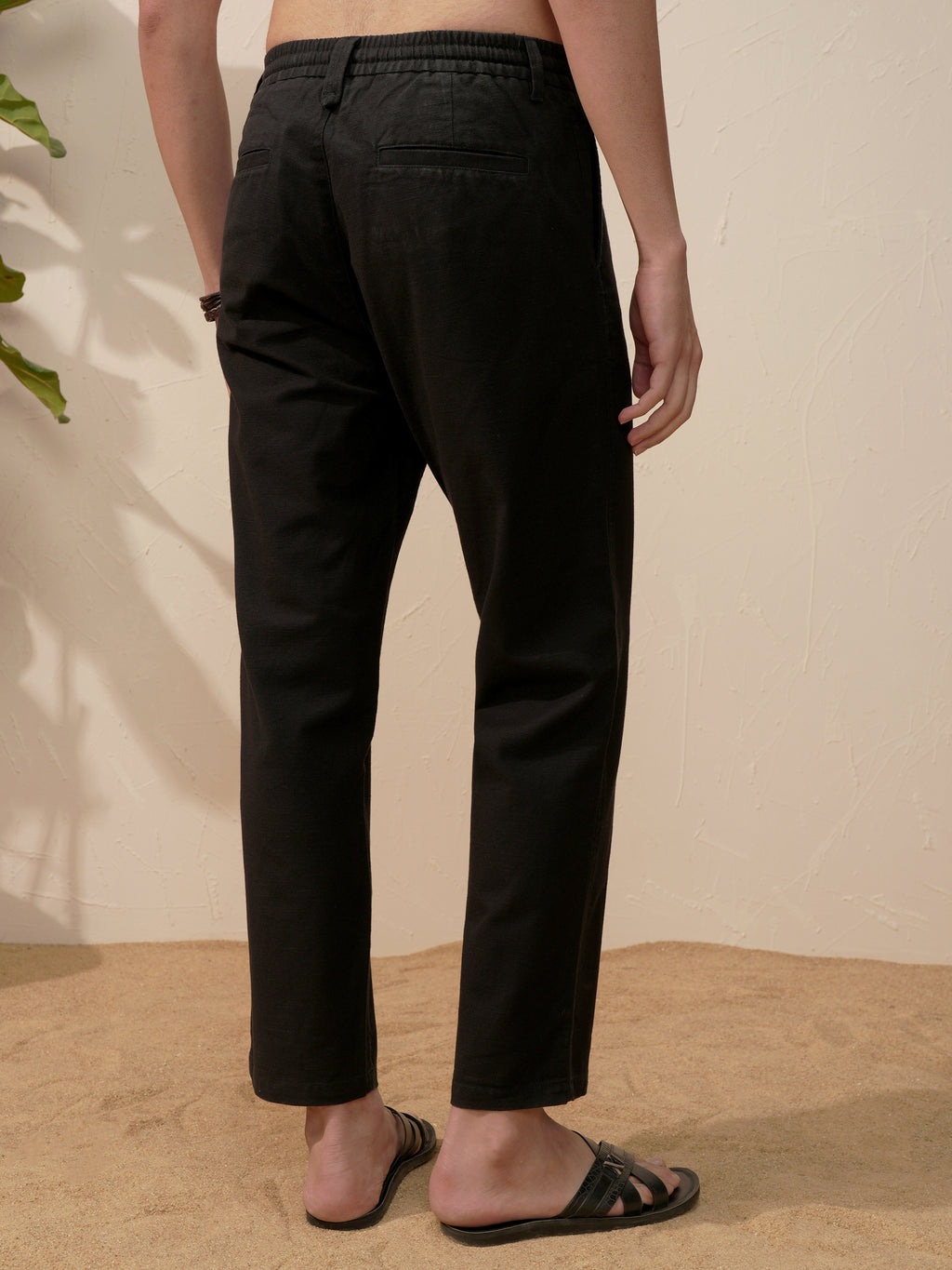 Highlander Men Black Relaxed Fit Solid Casual Trouser - Black - Image 3