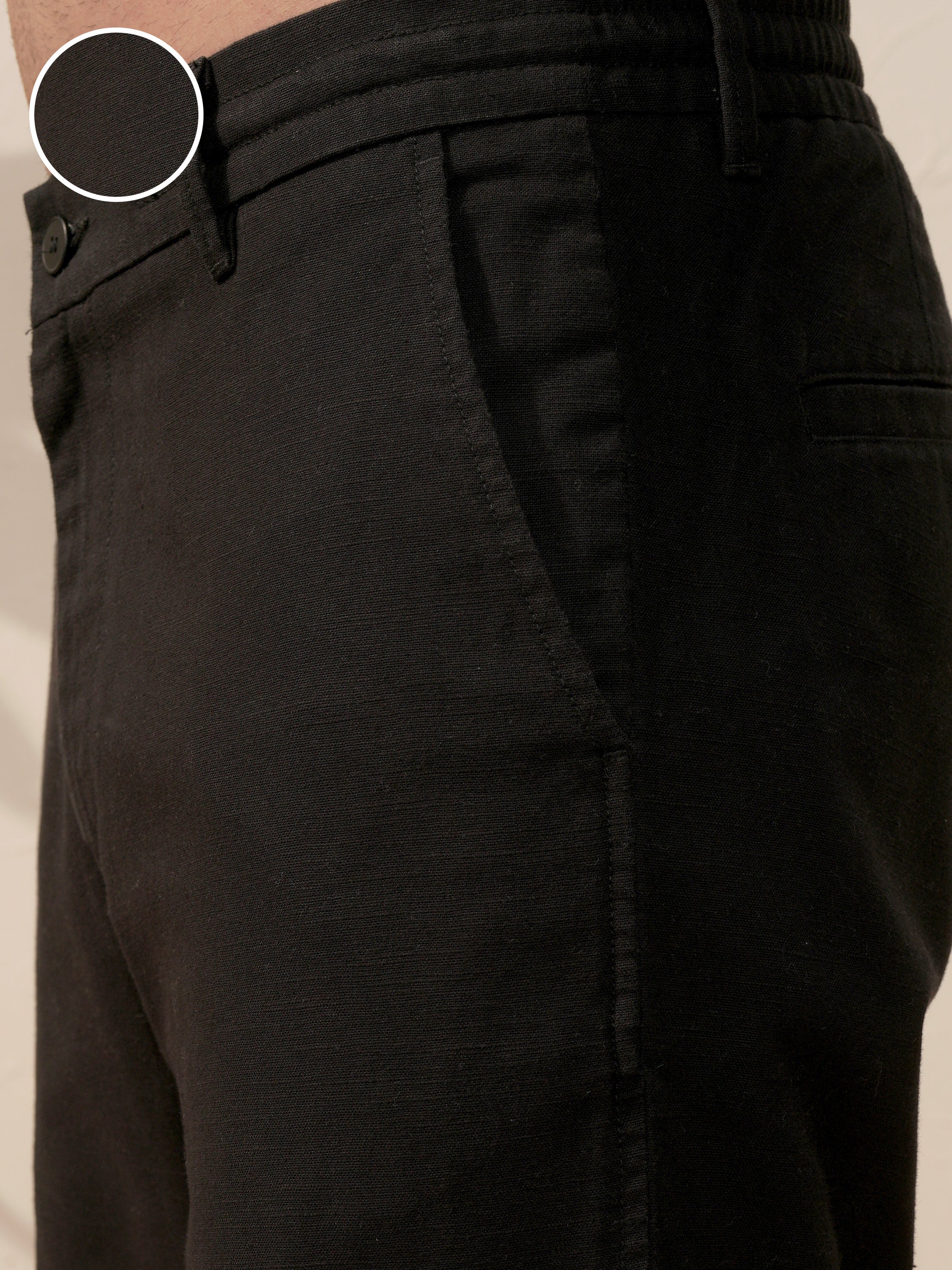 Highlander Men Black Relaxed Fit Solid Casual Trouser - Black - Image 5