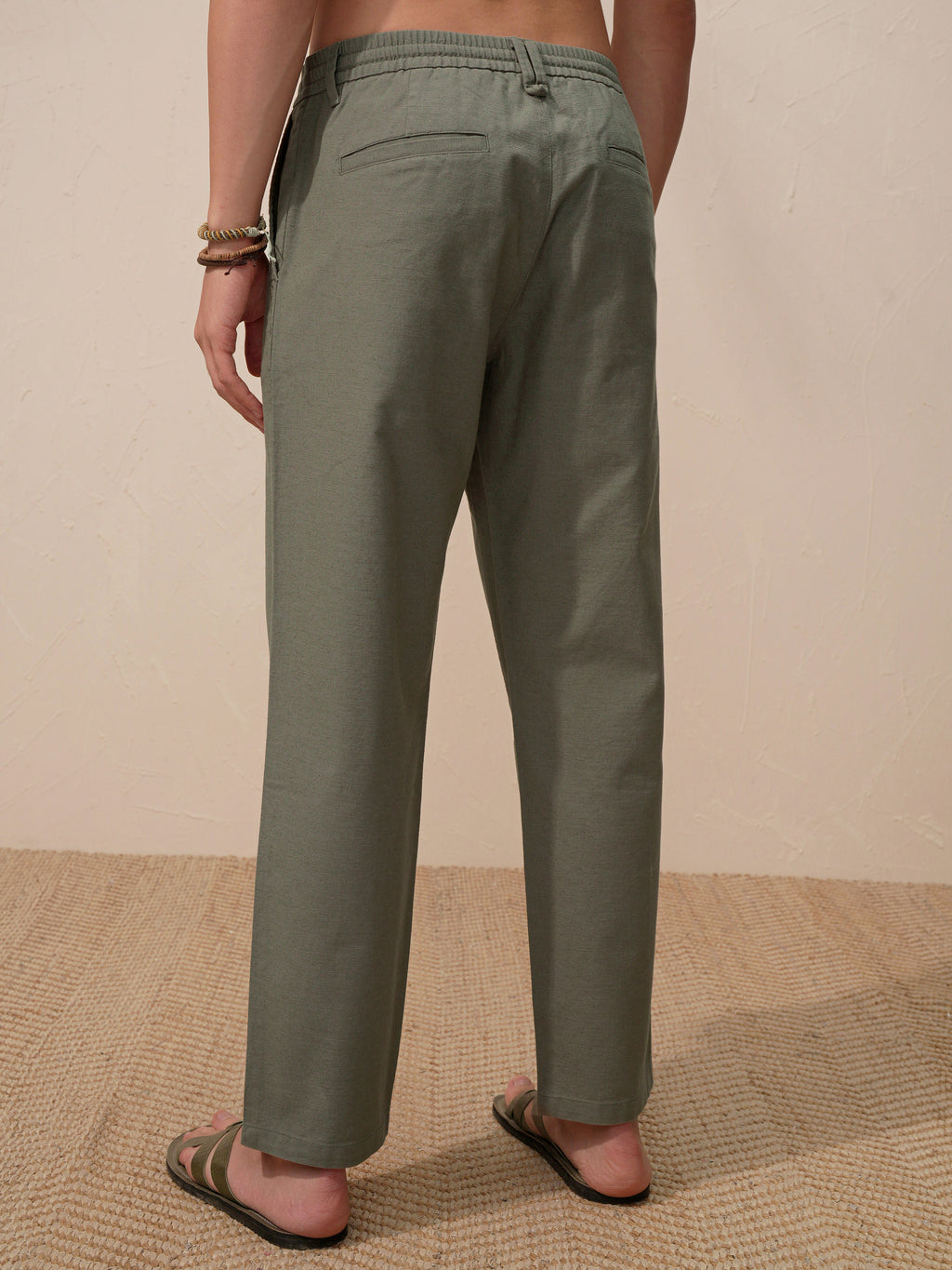 Highlander Men Olive Relaxed Fit Solid Casual Trouser - Olive - Image 3
