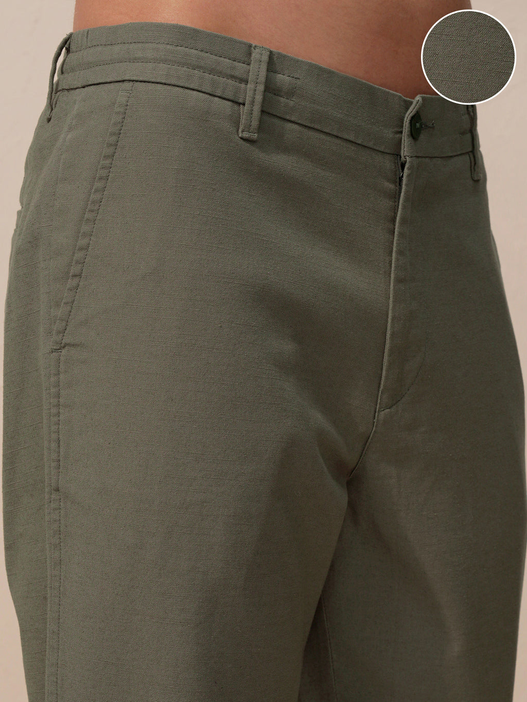 Highlander Men Olive Relaxed Fit Solid Casual Trouser - Olive - Image 5