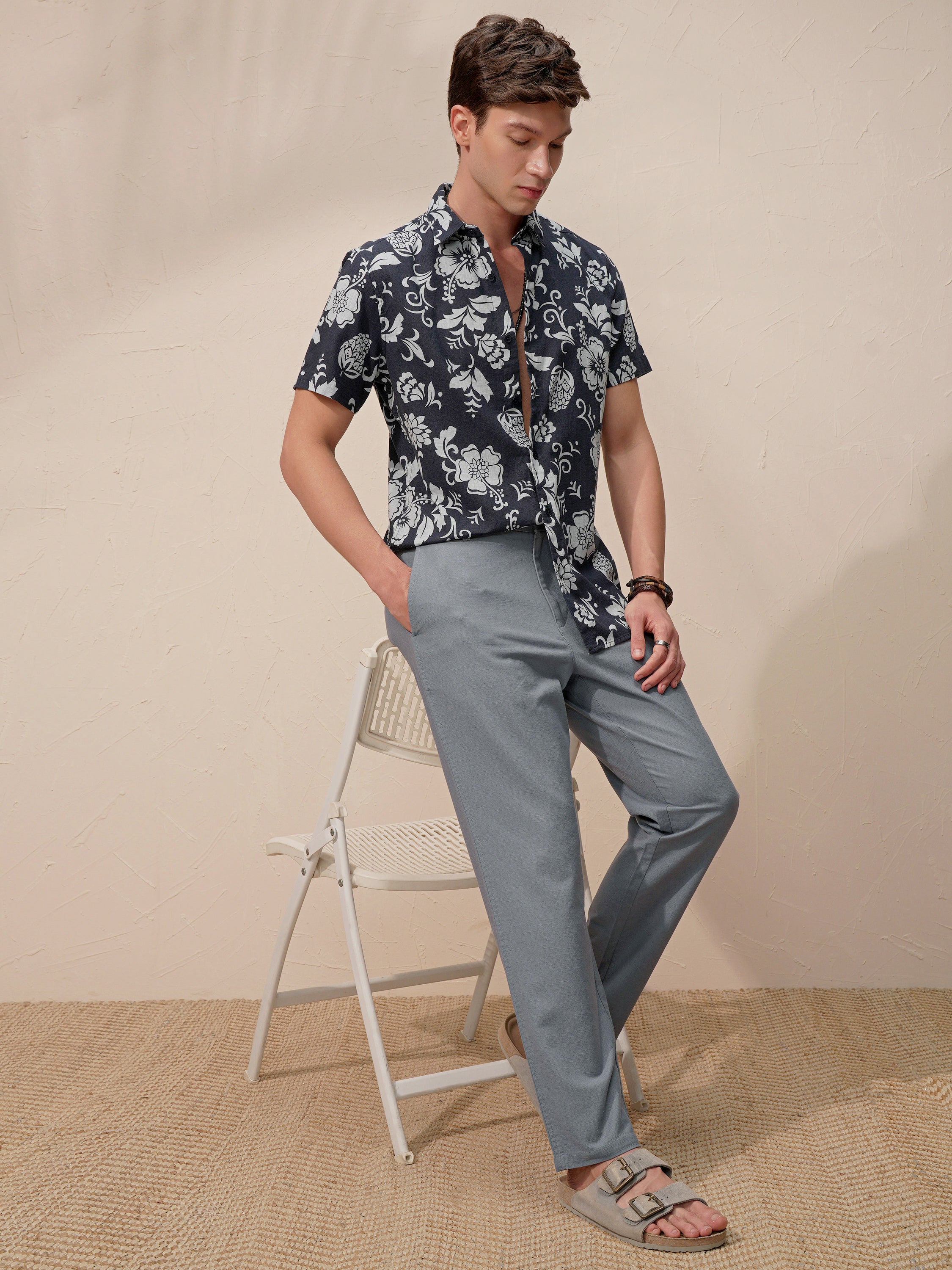 Highlander Men Grey Relaxed Fit Solid Casual Trouser - Grey - Image 2