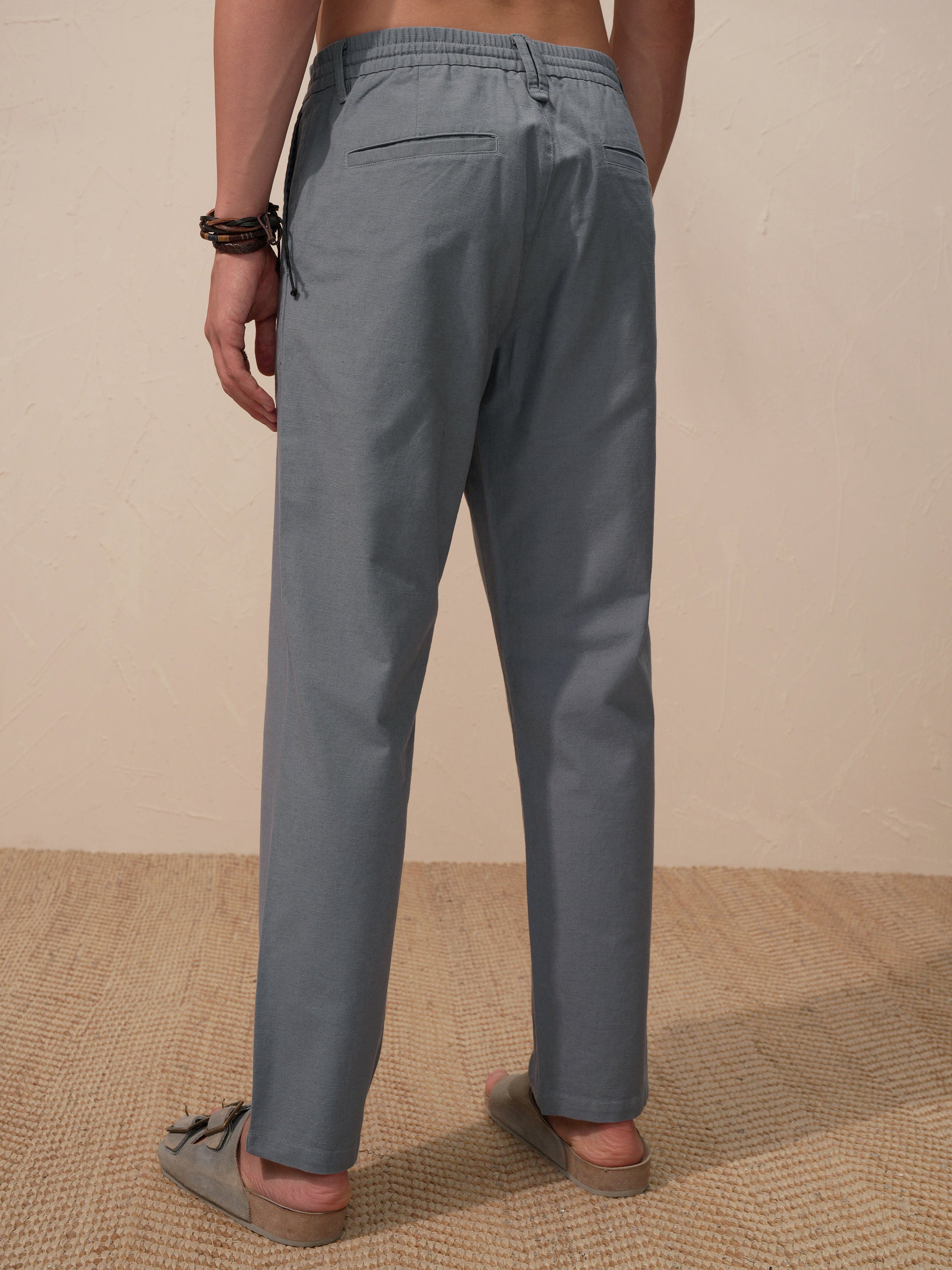 Highlander Men Grey Relaxed Fit Solid Casual Trouser - Grey - Image 3