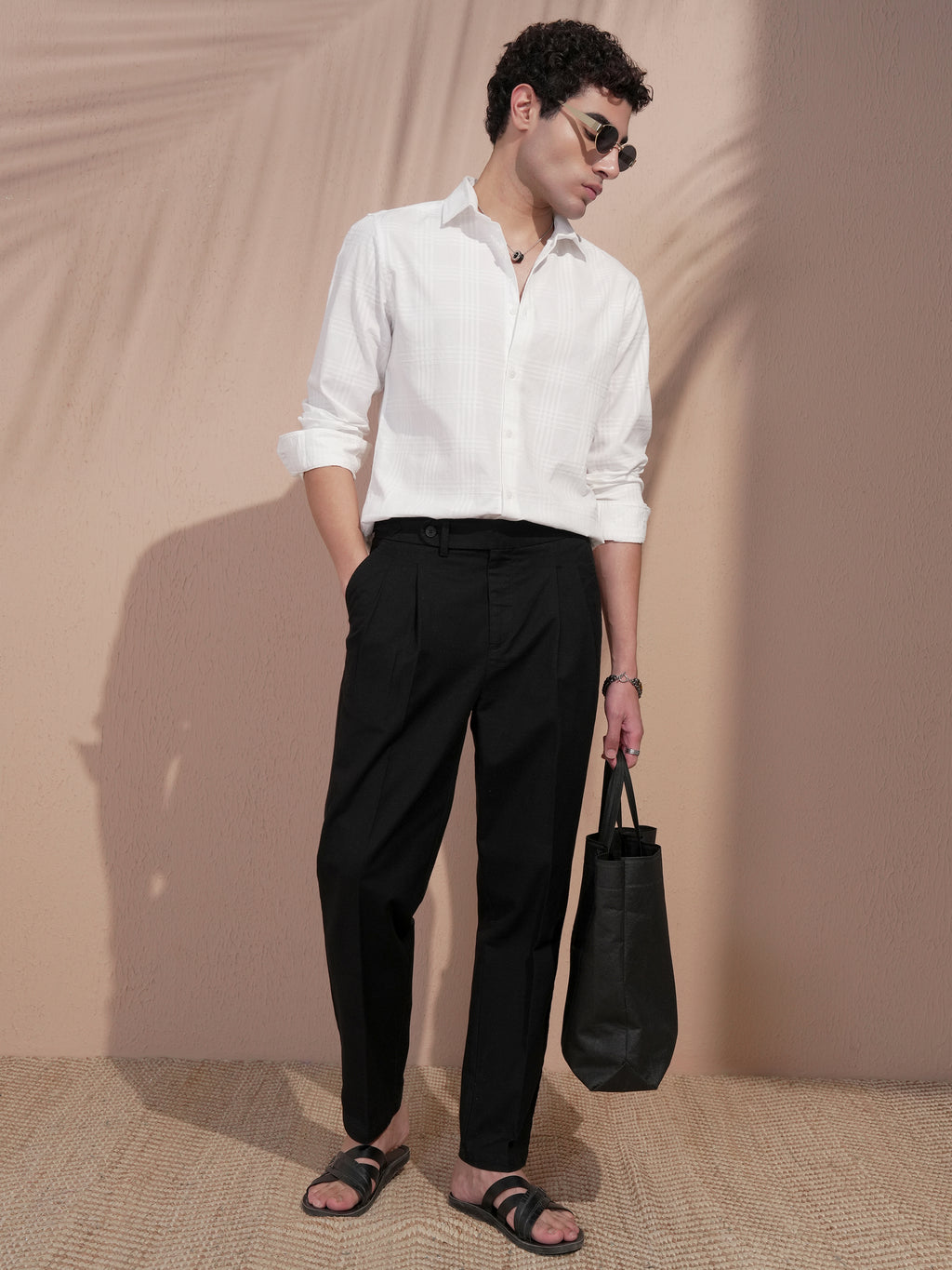 Highlander Men Black Relaxed Fit Solid Casual Trouser - Black - Image 2