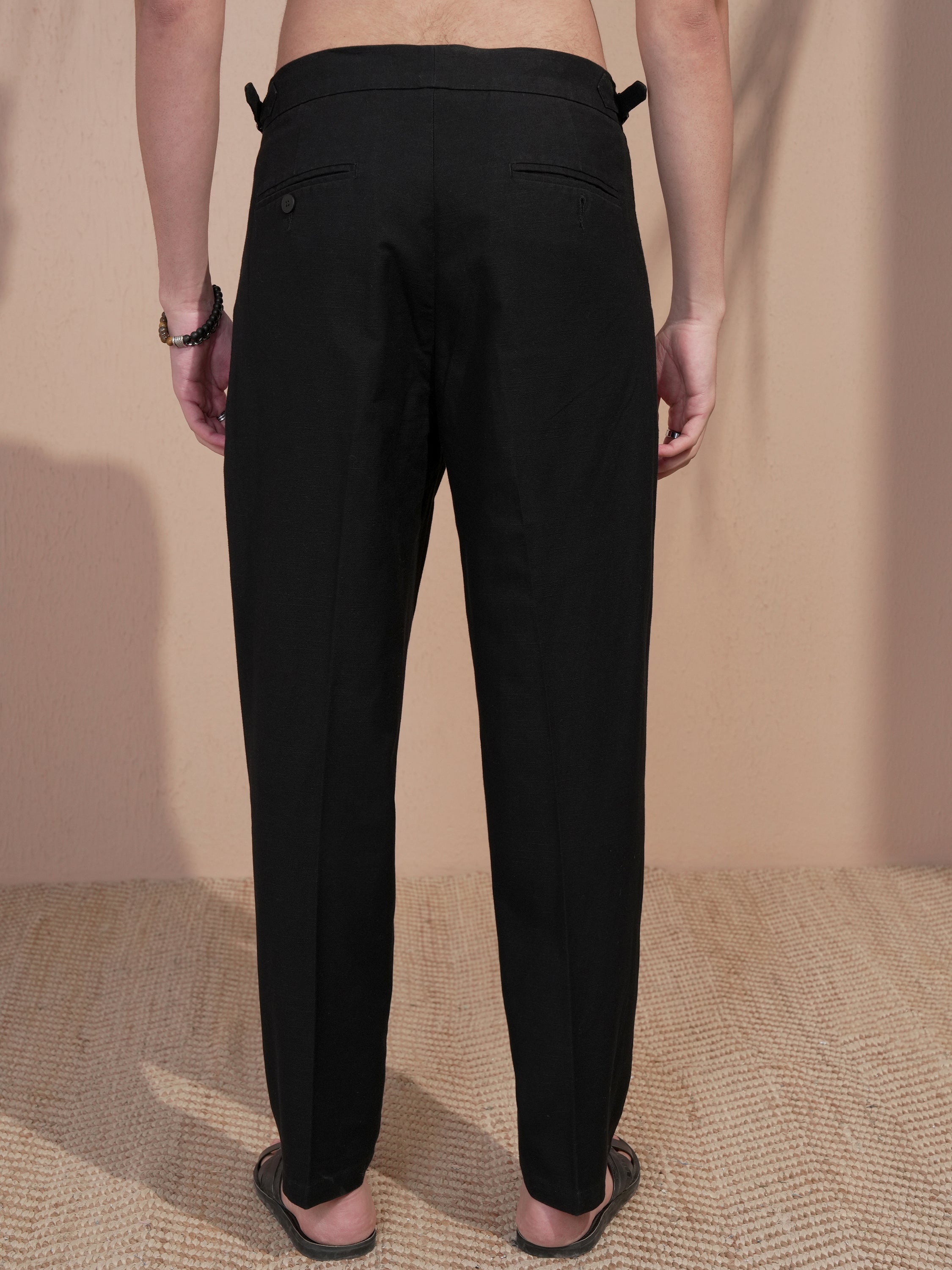 Highlander Men Black Relaxed Fit Solid Casual Trouser - Black - Image 3