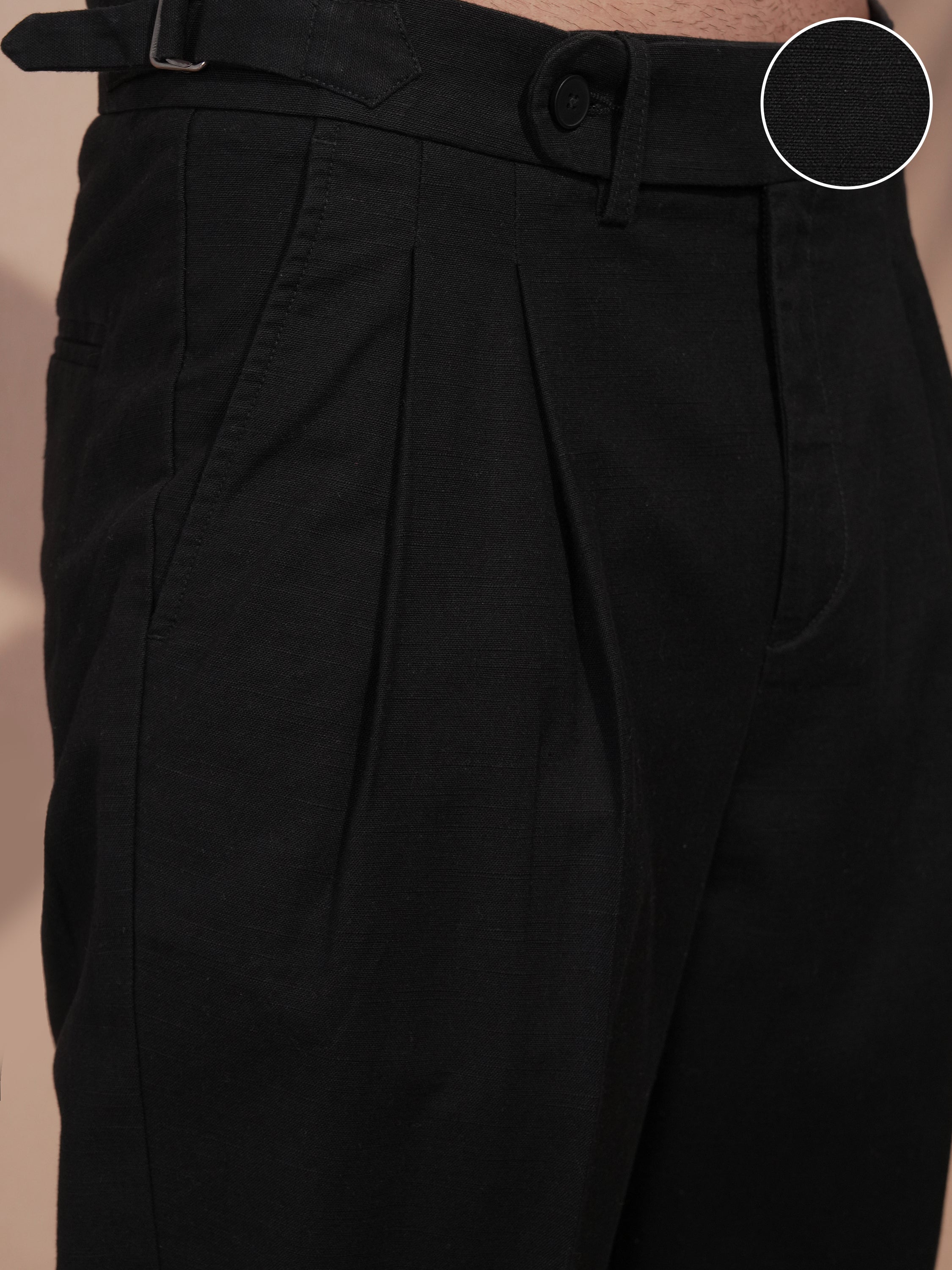 Highlander Men Black Relaxed Fit Solid Casual Trouser - Black - Image 5