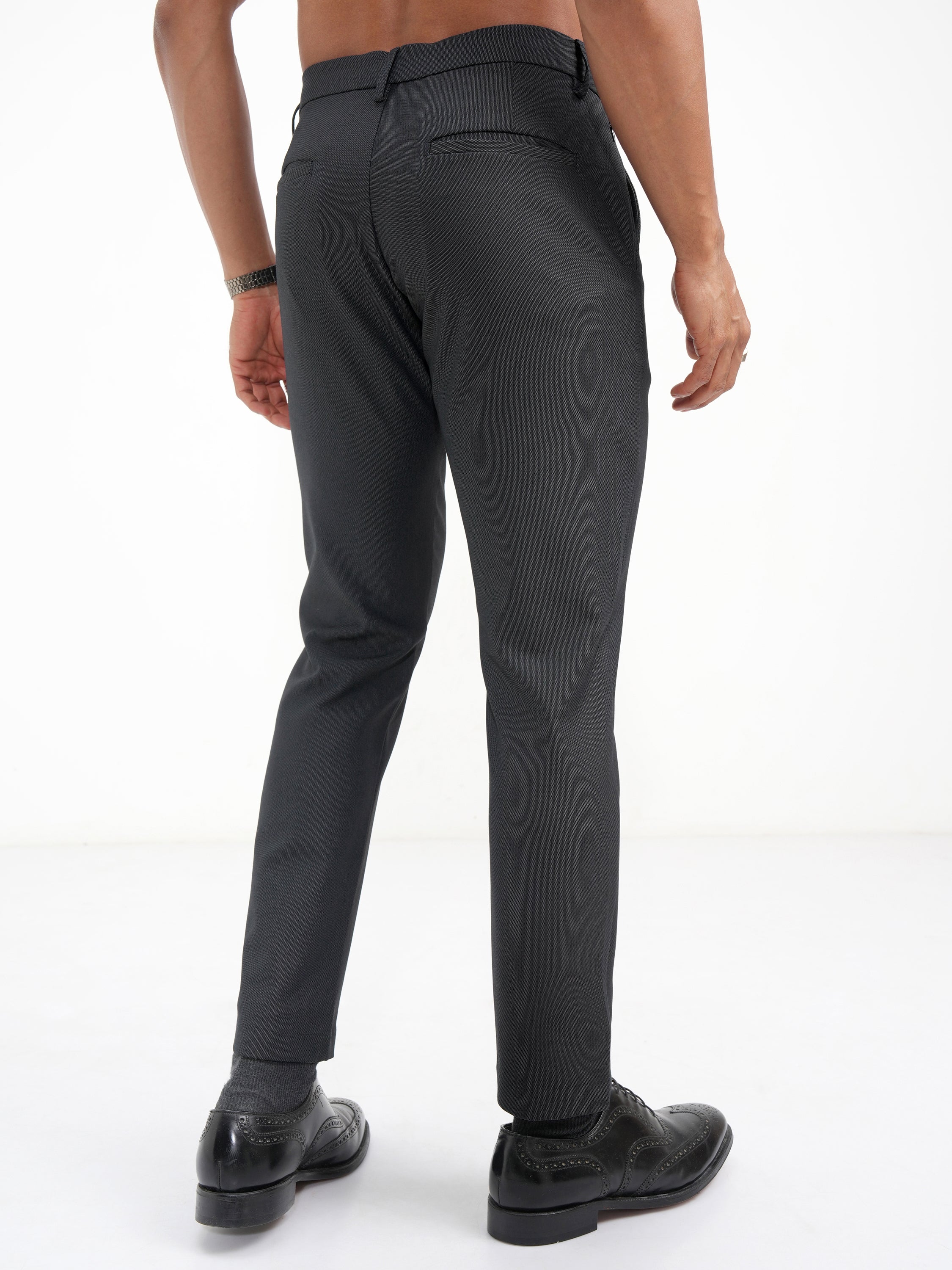 Highlander Men Navy Blue Slim Fit Solid Casual Trouser - Navy Blue - Image 3