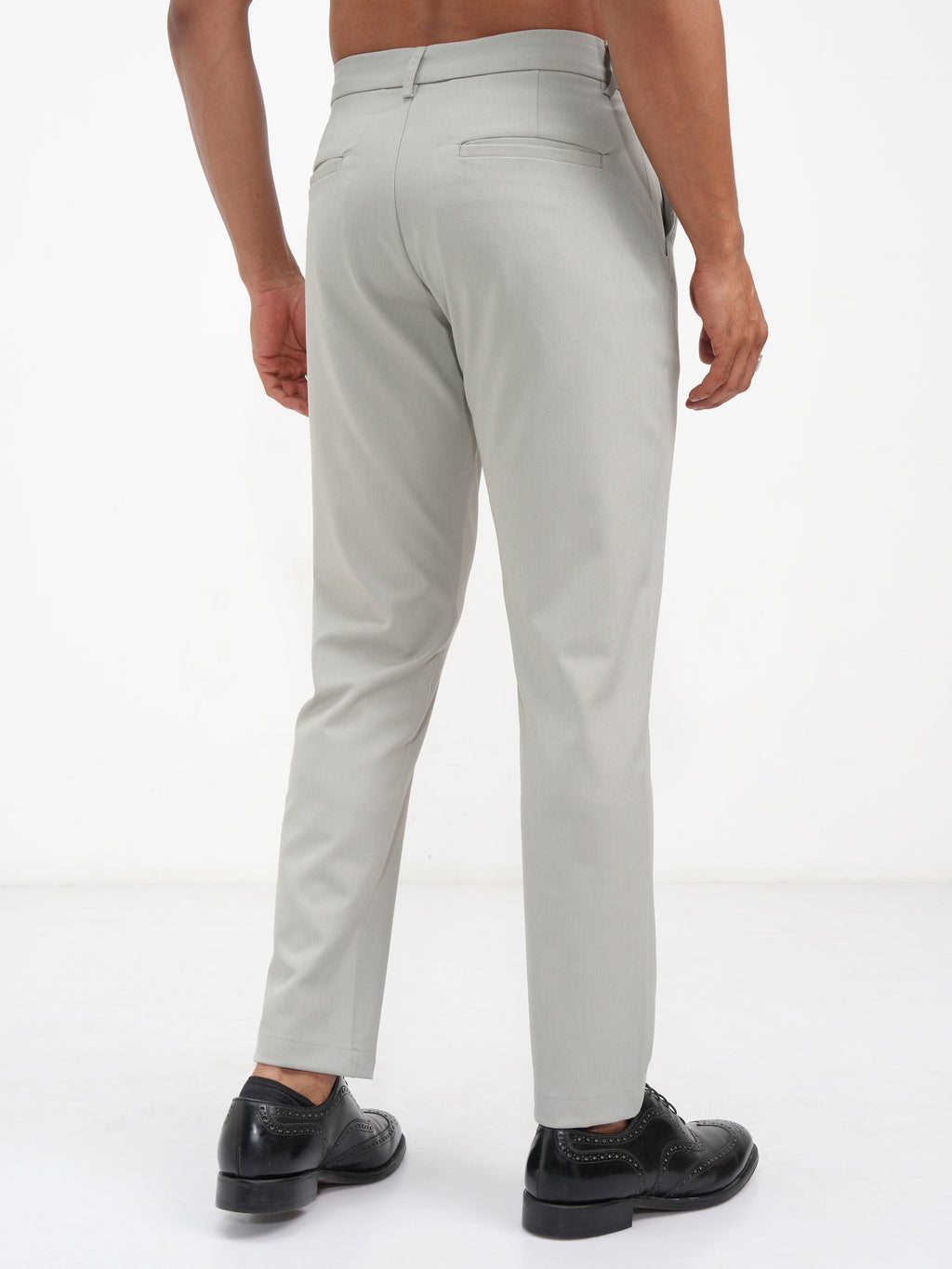 Highlander Men Grey Slim Fit Solid Casual Trouser - Grey - Image 3