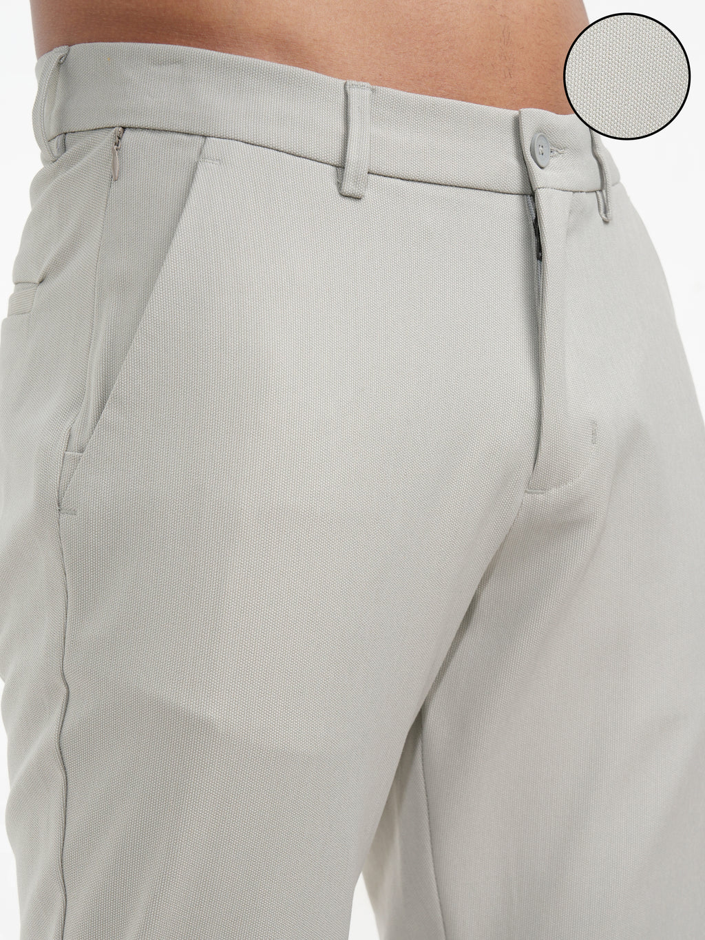 Highlander Men Grey Slim Fit Solid Casual Trouser - Grey - Image 5