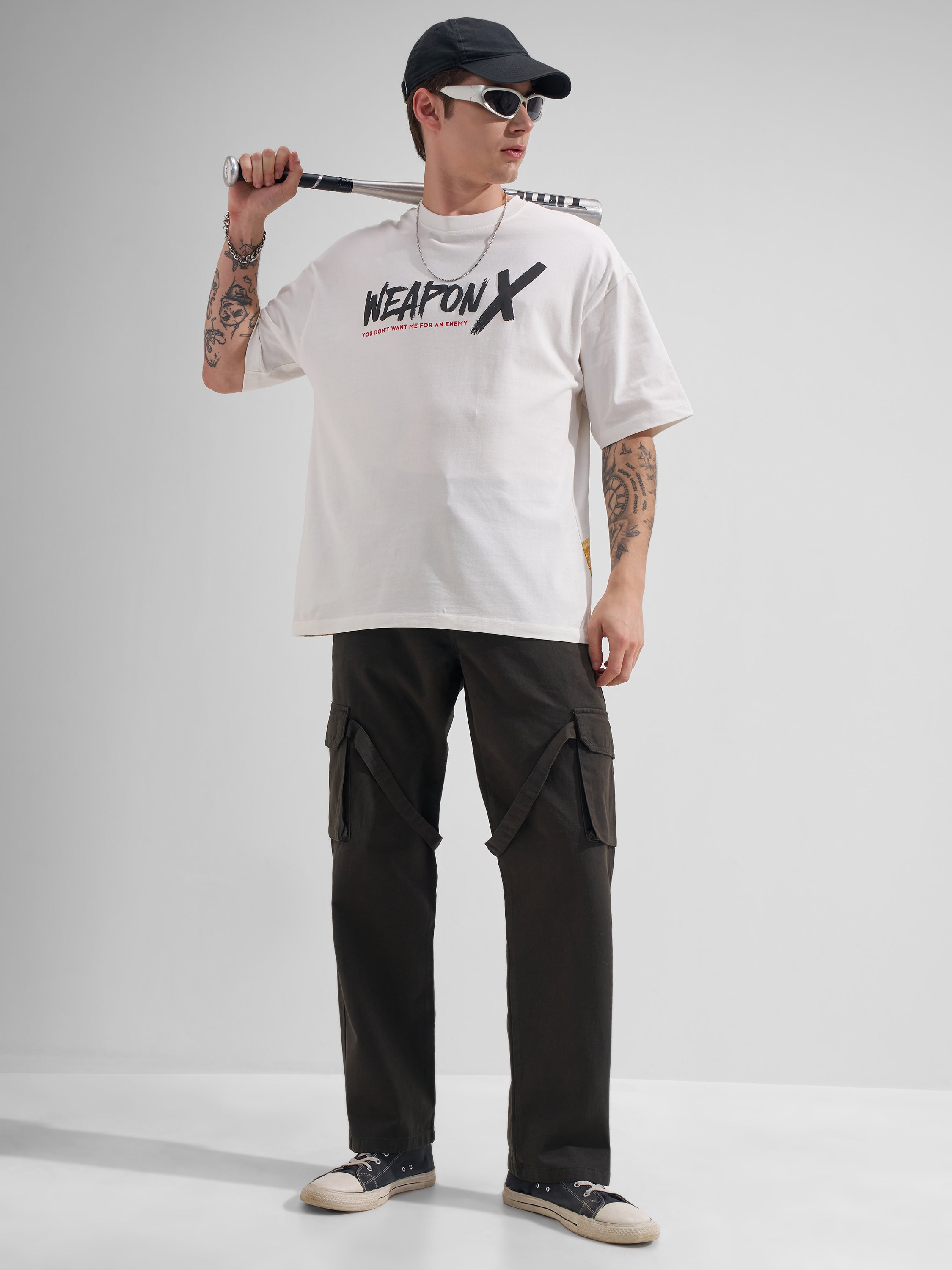 Highlander Men Olive Straight Fit Solid Cargos