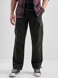 Highlander Men Black Straight Fit Solid Cargos - Black - Image 1